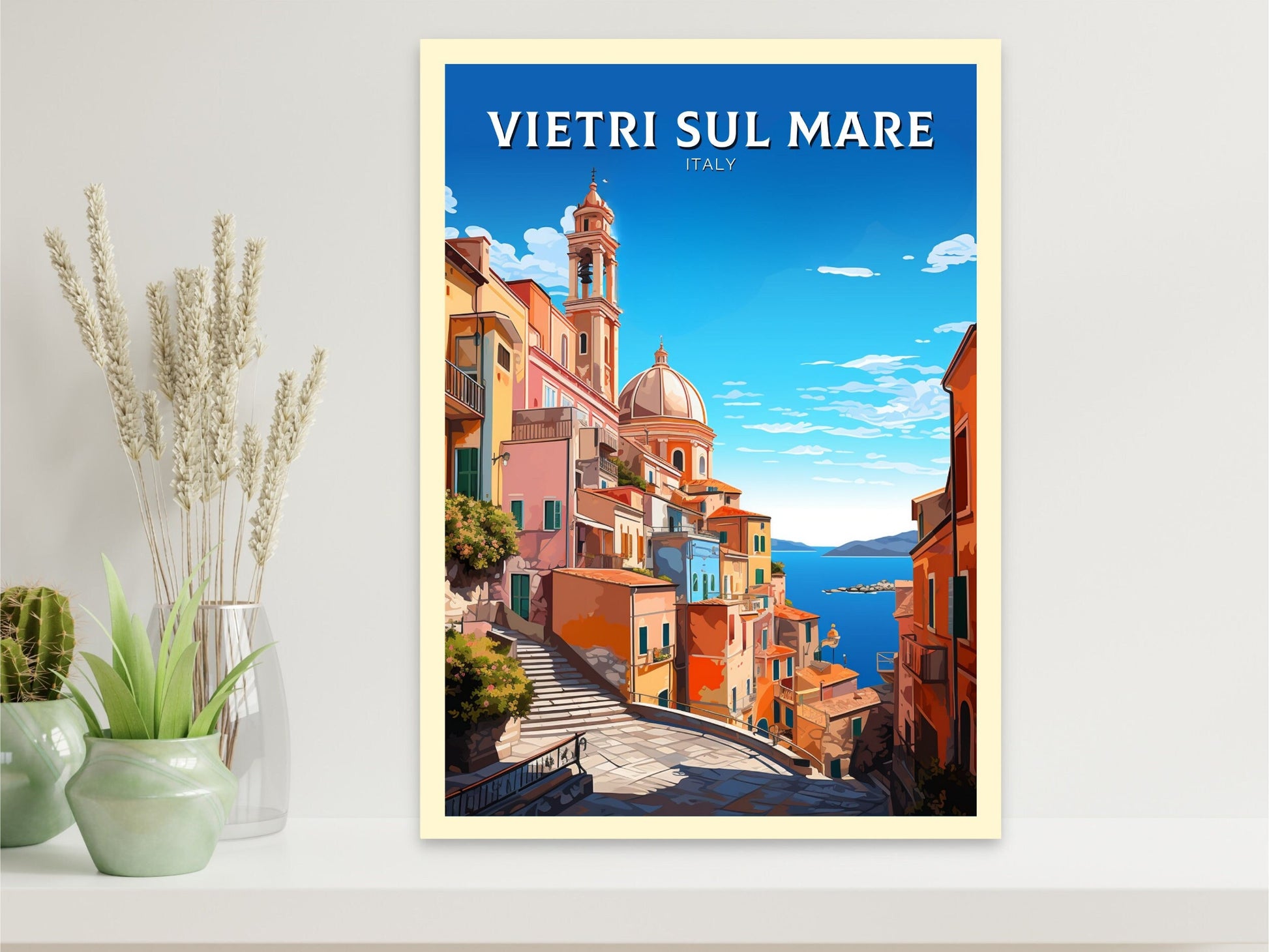 Vietri Sul Mare Travel Print | Vietri Sul Mare Poster | Italy Travel Print | Italy Poster | Housewarming Gift | Vietri Sul Mare Art | ID 923