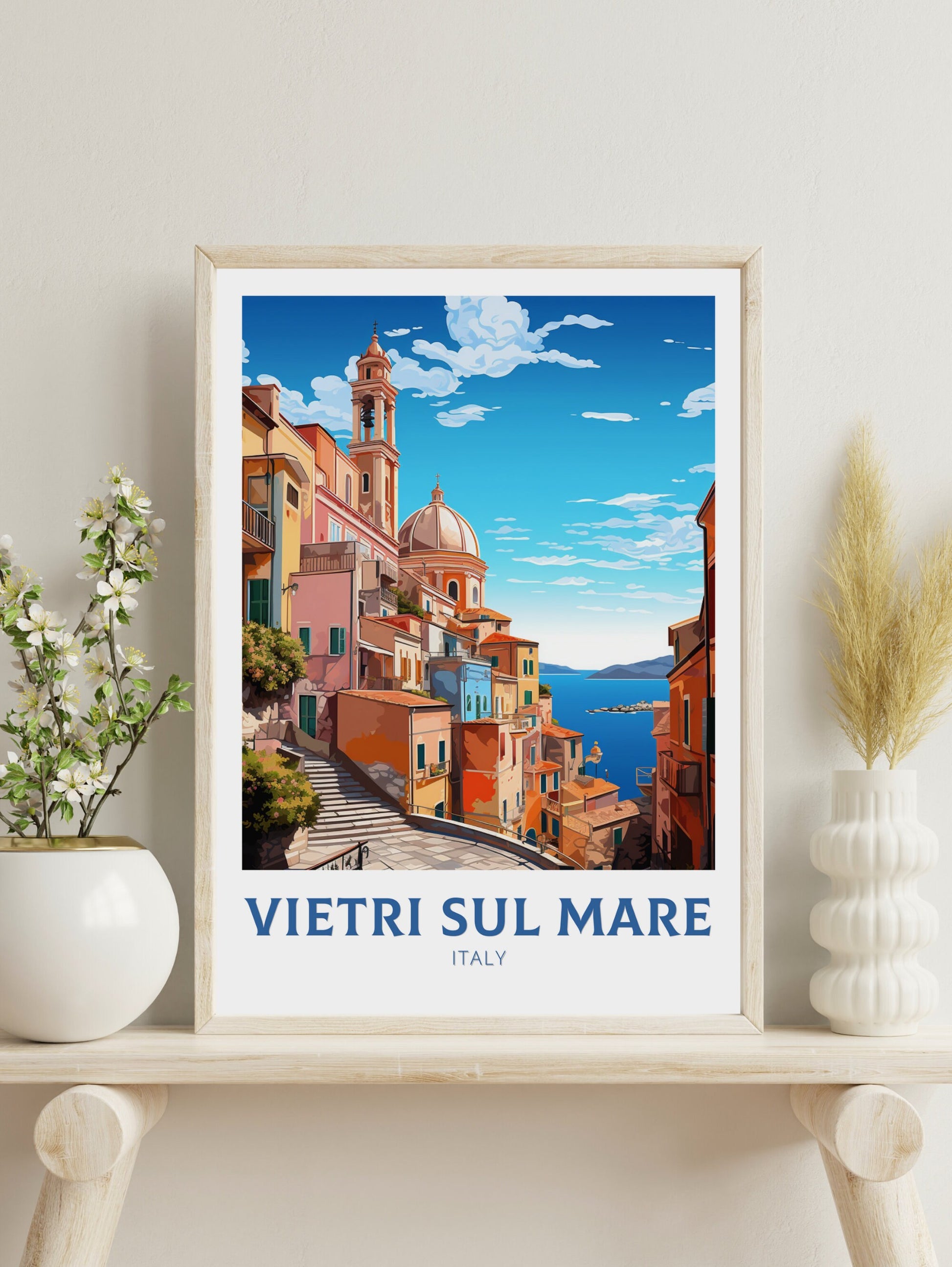 Vietri Sul Mare Travel Poster | Vietri Sul Mare Print | Italy Travel Poster | Italy Print | Housewarming Gift | Vietri Sul Mare Art | ID 922