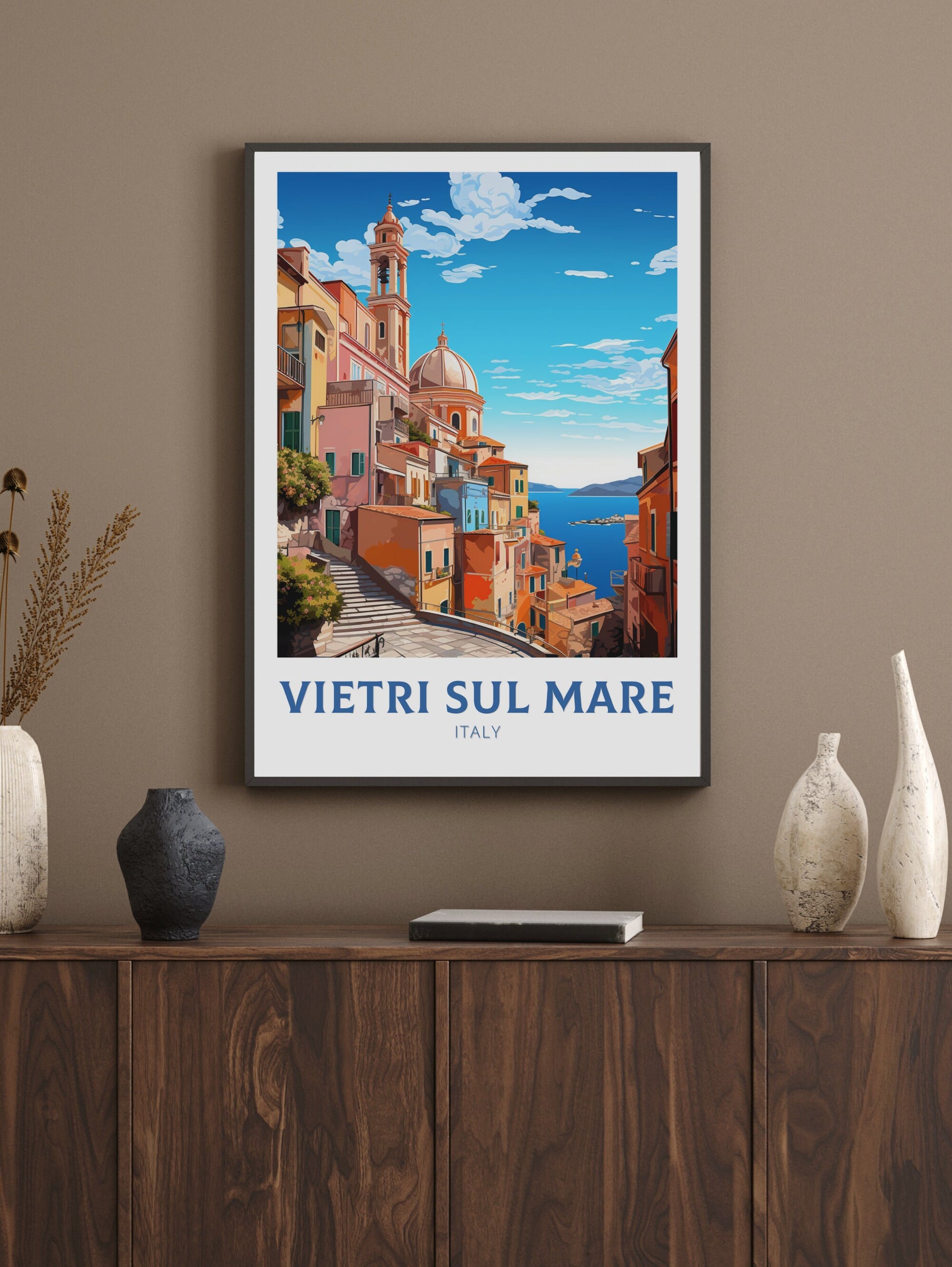 Vietri Sul Mare Travel Poster | Vietri Sul Mare Print | Italy Travel Poster | Italy Print | Housewarming Gift | Vietri Sul Mare Art | ID 922