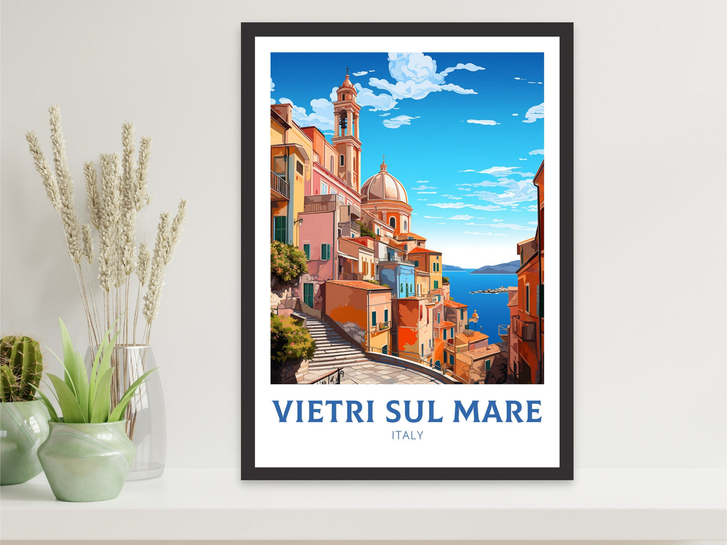 Vietri Sul Mare Travel Poster | Vietri Sul Mare Print | Italy Travel Poster | Italy Print | Housewarming Gift | Vietri Sul Mare Art | ID 922