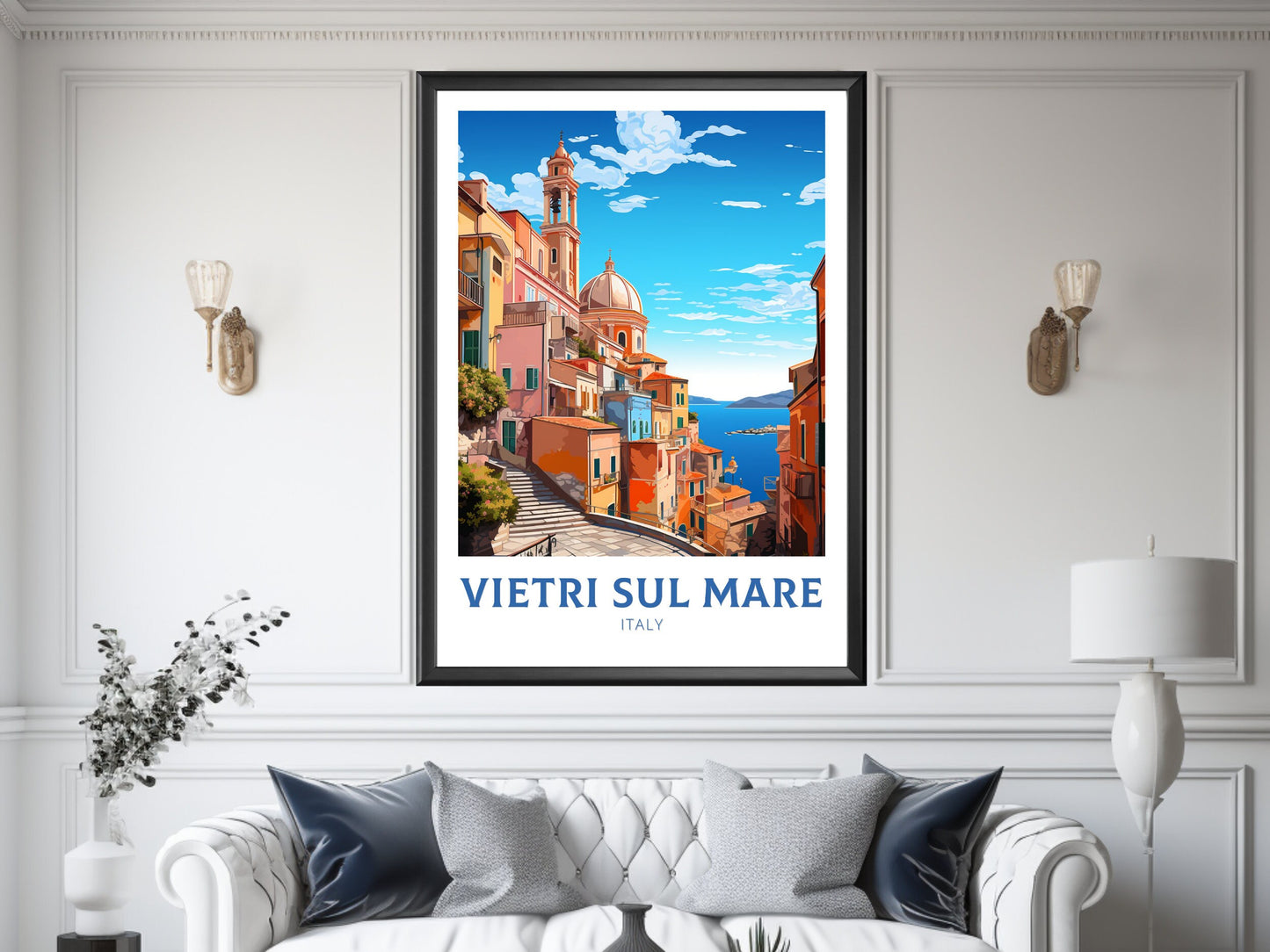 Vietri Sul Mare Travel Poster | Vietri Sul Mare Print | Italy Travel Poster | Italy Print | Housewarming Gift | Vietri Sul Mare Art | ID 922