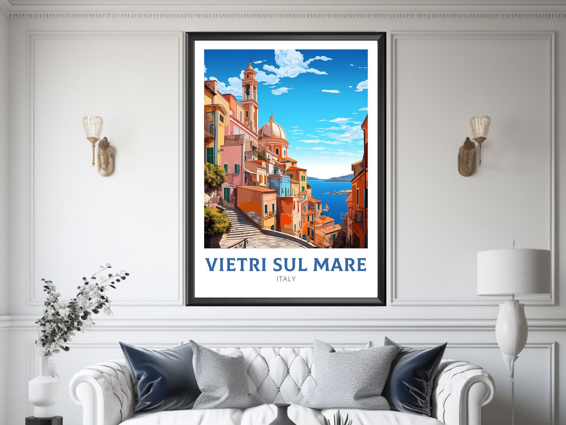 Vietri Sul Mare Travel Poster | Vietri Sul Mare Print | Italy Travel Poster | Italy Print | Housewarming Gift | Vietri Sul Mare Art | ID 922