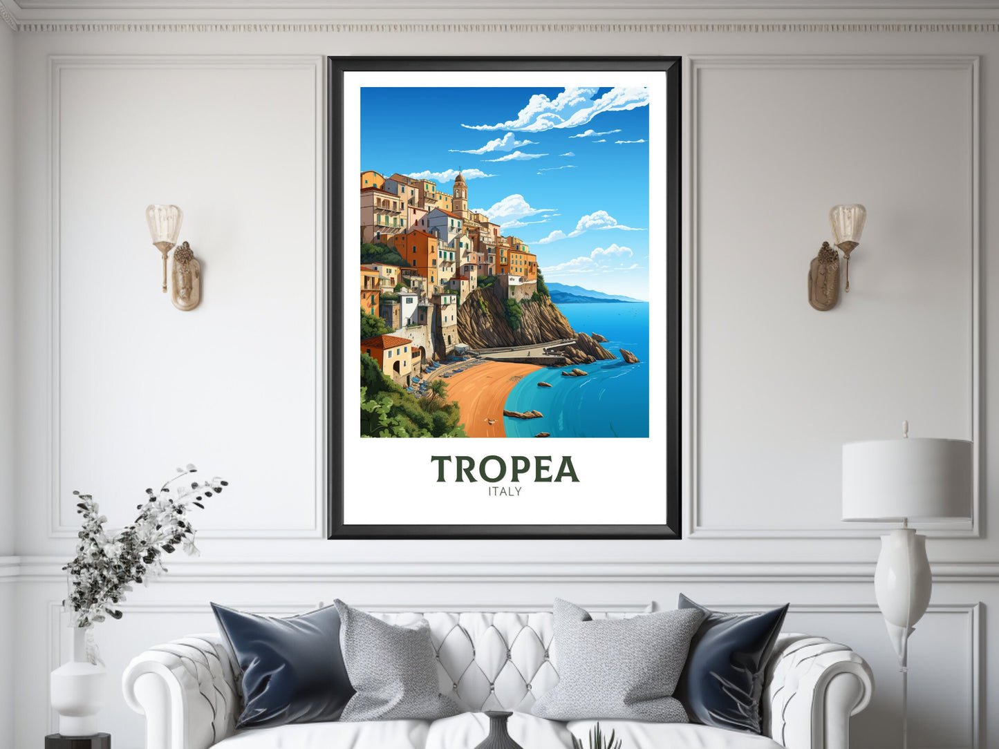 Tropea Travel Print | Tropea Travel Poster | Tropea Illustration | Tropea Poster | Tropea Wall Art | Italy Print | Italy Décor | ID 936