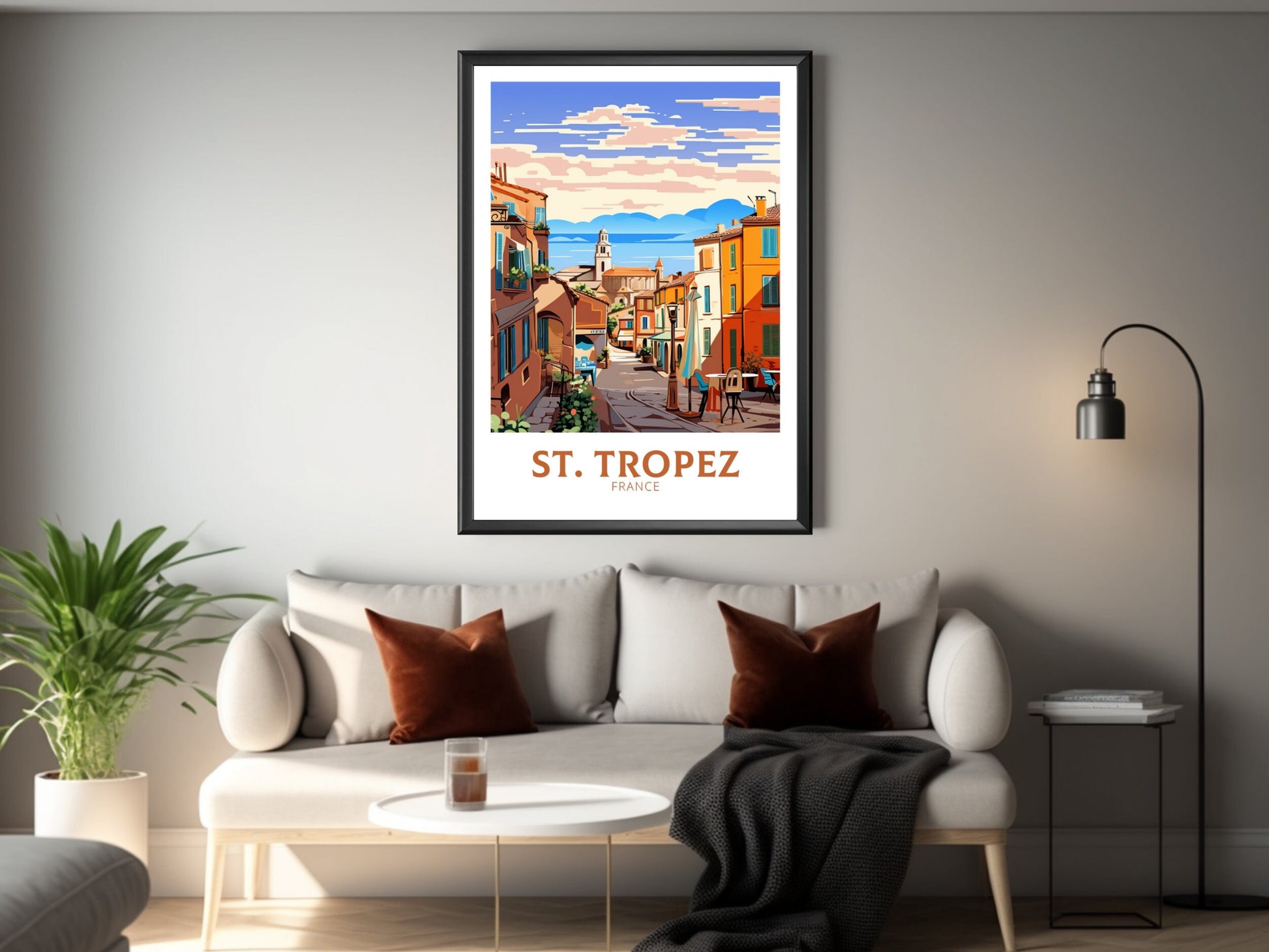 St Tropez Poster | St Tropez Illustration | St Tropez Print | St Tropez Art | France Poster | France Print | St Tropez Affiche | ID 921