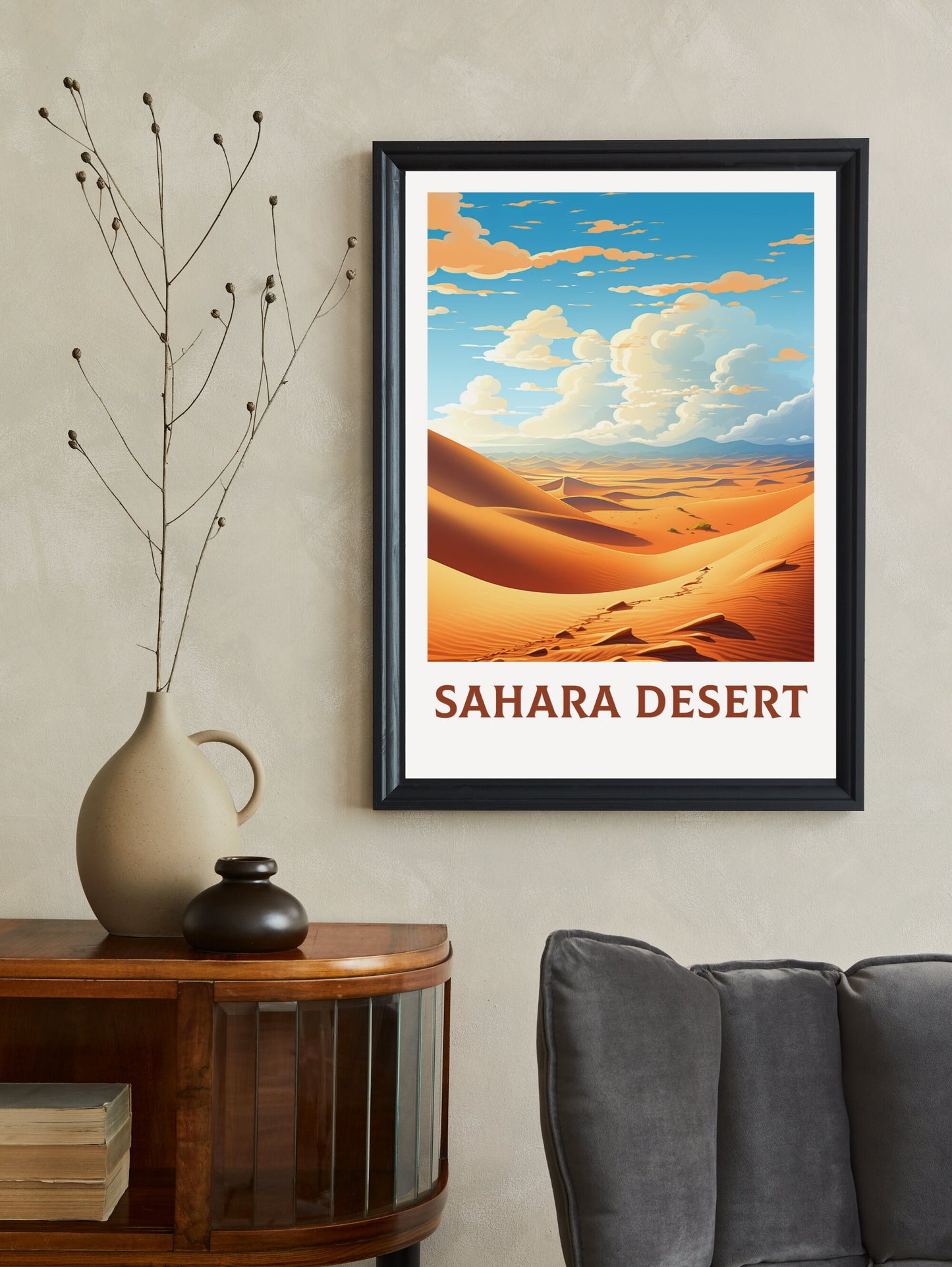 Sahara Desert Print | Sahara Desert Illustration | Sahara Desert Wall Art | Sahara Desert Poster | Egypt Poster | Desert Print | ID 932