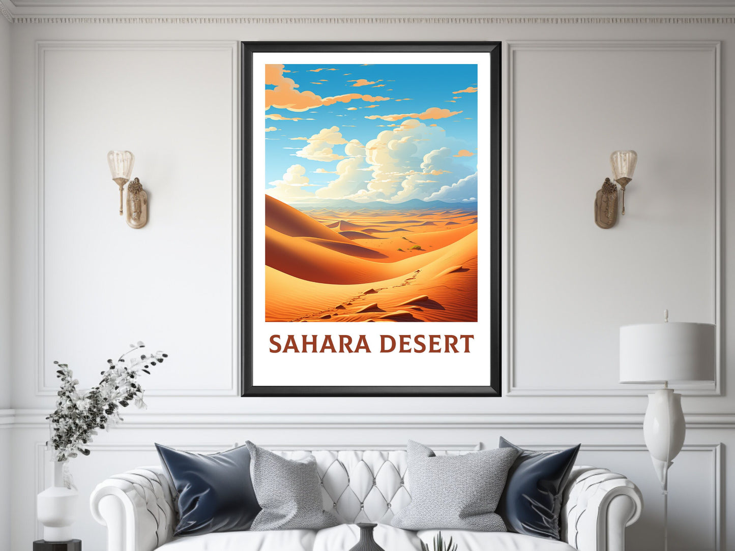 Sahara Desert Print | Sahara Desert Illustration | Sahara Desert Wall Art | Sahara Desert Poster | Egypt Poster | Desert Print | ID 932