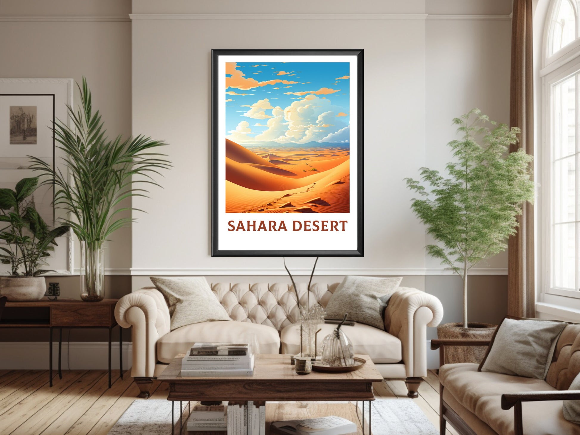 Sahara Desert Print | Sahara Desert Illustration | Sahara Desert Wall Art | Sahara Desert Poster | Egypt Poster | Desert Print | ID 932