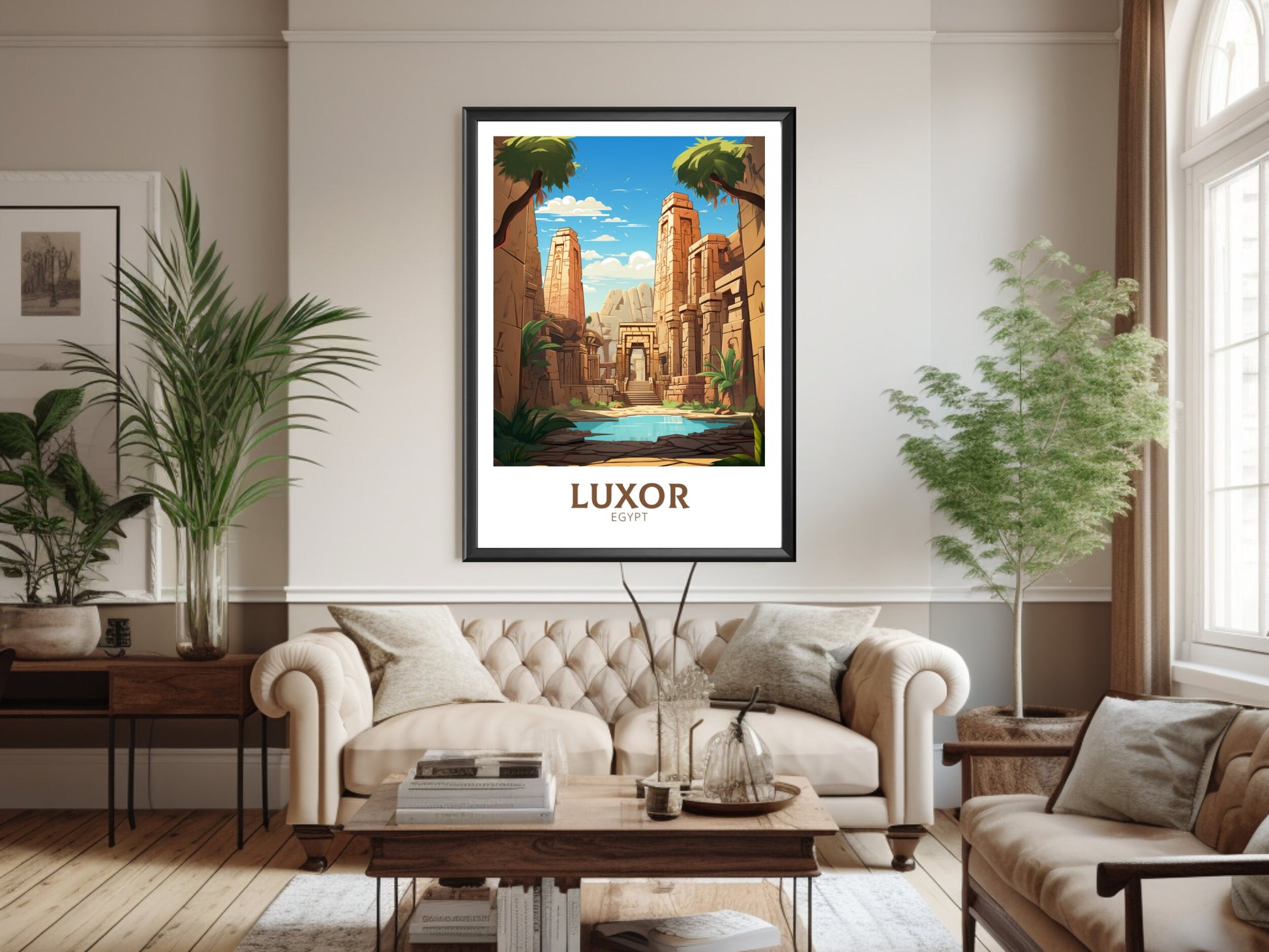 Luxor Travel Poster | Luxor Illustration | Luxor Wall Art | Africa Poster | Egypt Decor | Luxor Print | Egyptian Temples Print | ID 934