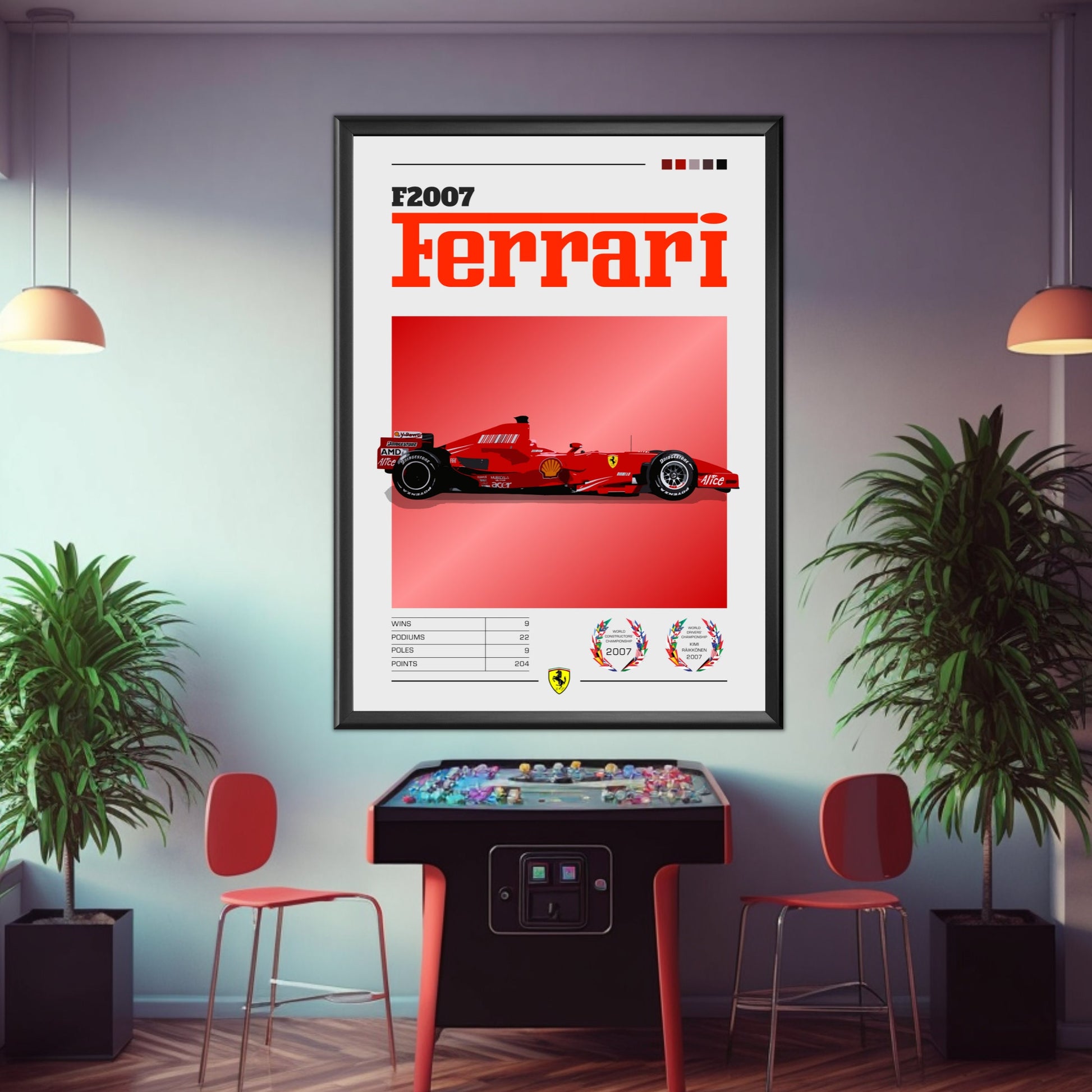 Ferrari F2007 F1 Poster