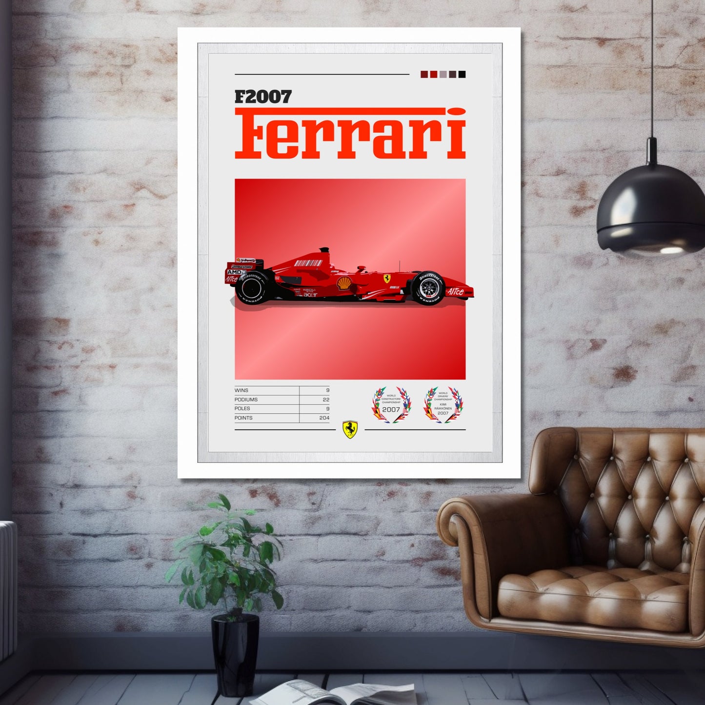 Ferrari F2007 F1 Poster