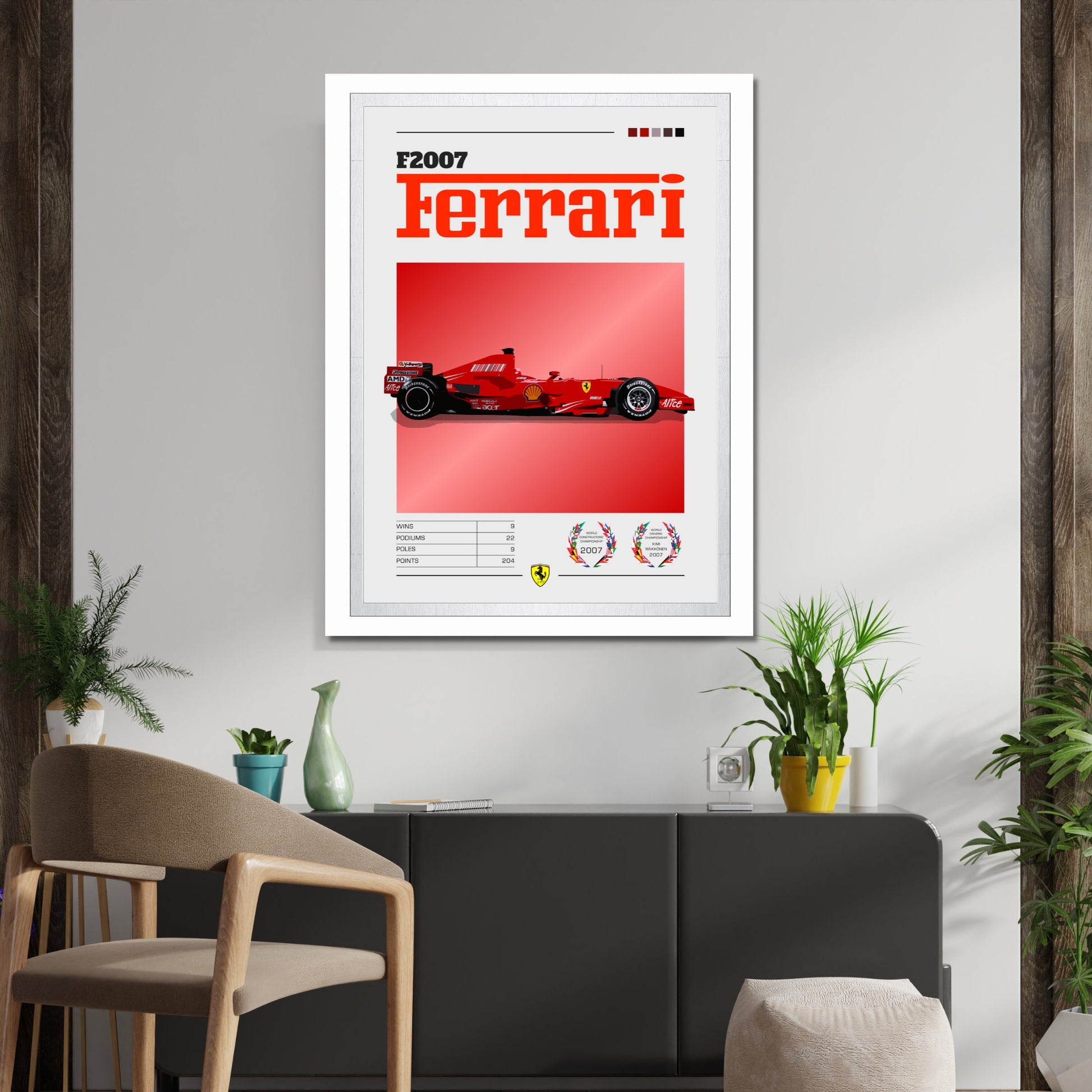 Ferrari F2007 F1 Poster