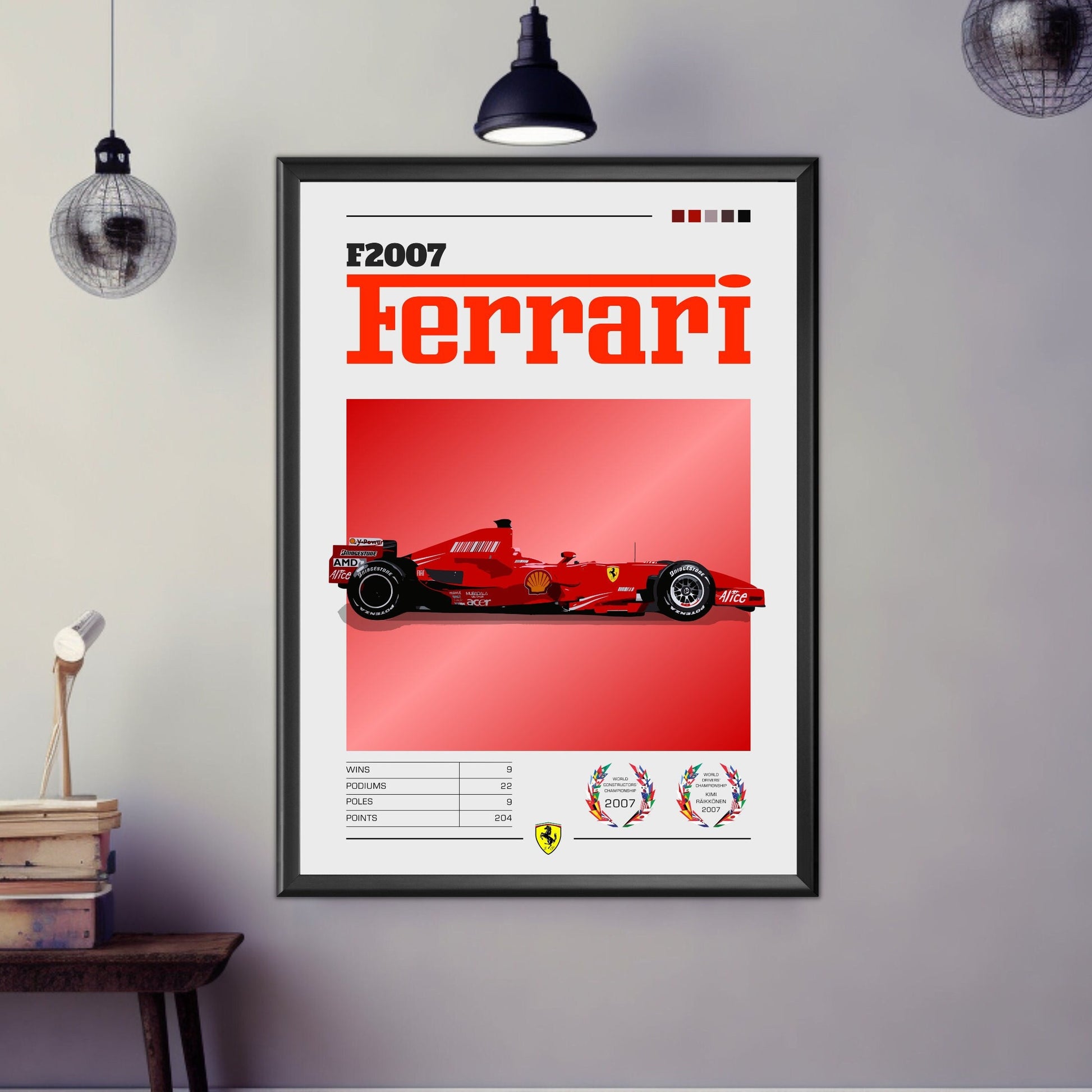 Ferrari F2007 F1 Poster