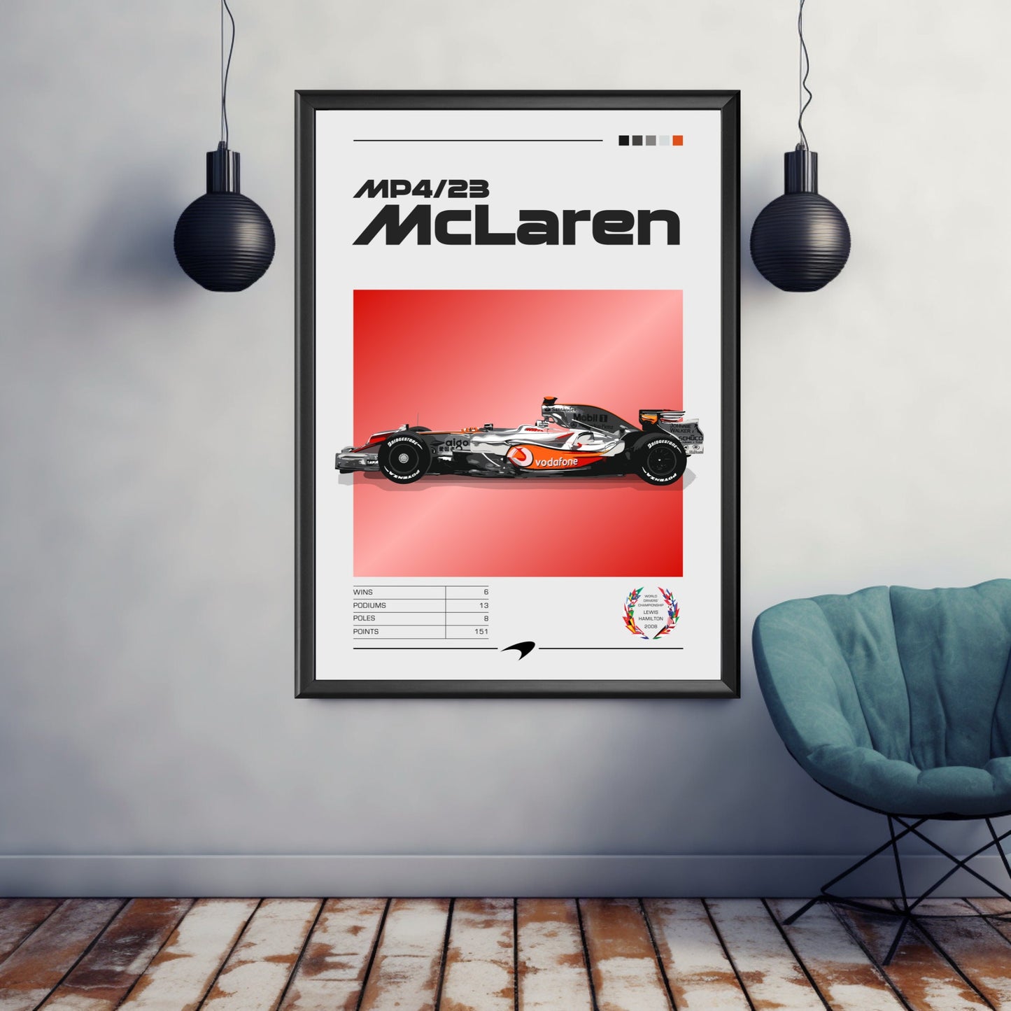 McLaren MP4/23 Poster, Car F1 Print