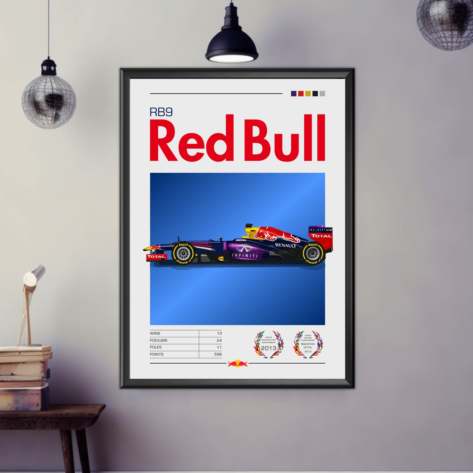 Red Bull RB9 Print, F1 Art