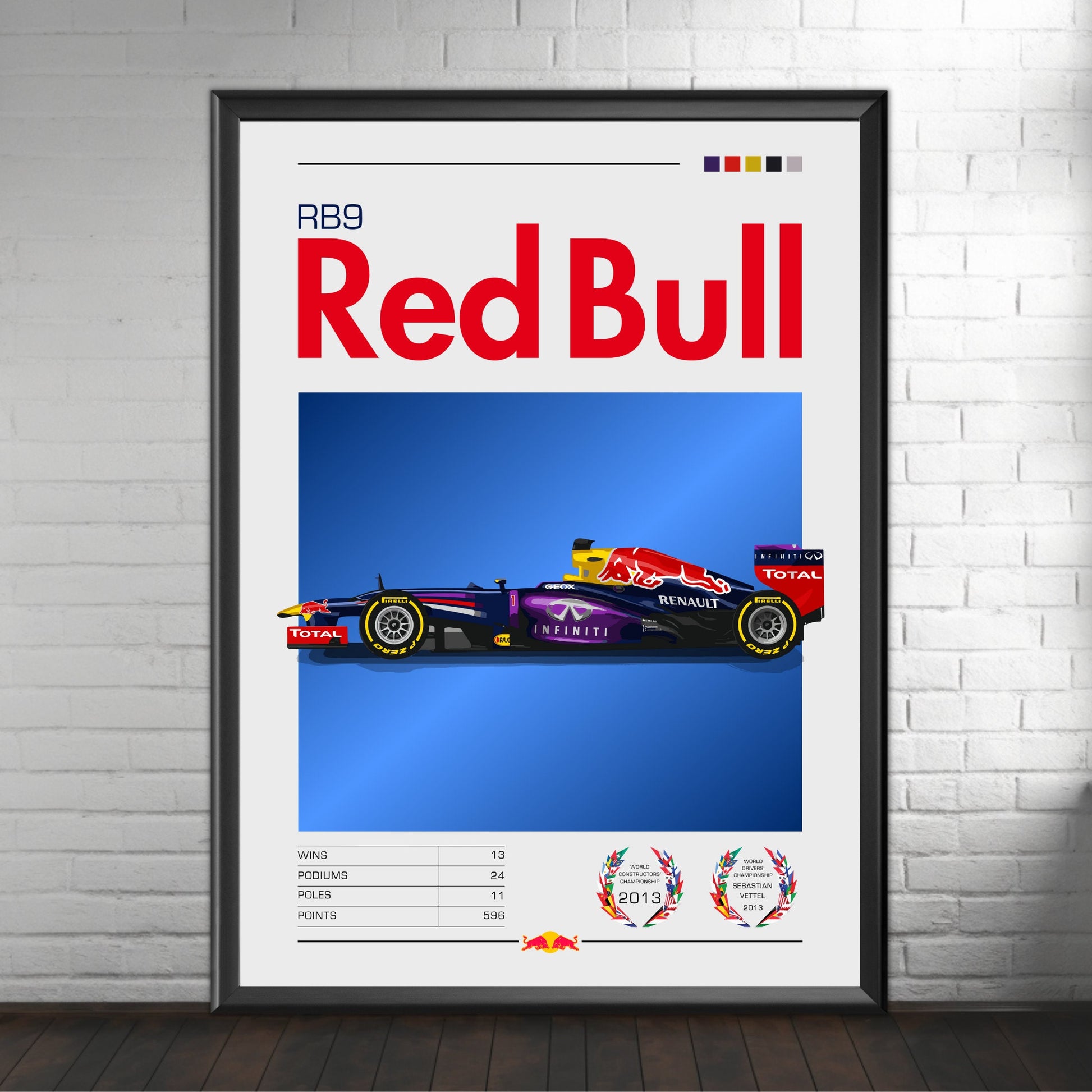 Red Bull RB9 Print, F1 Art