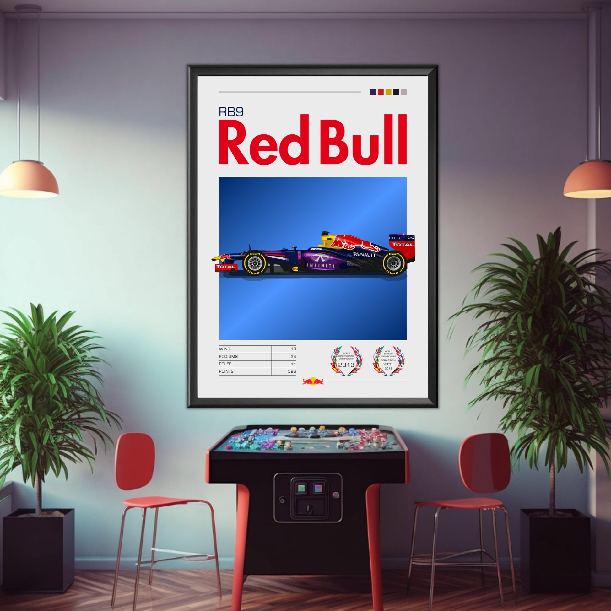 Red Bull RB9 Print, F1 Art