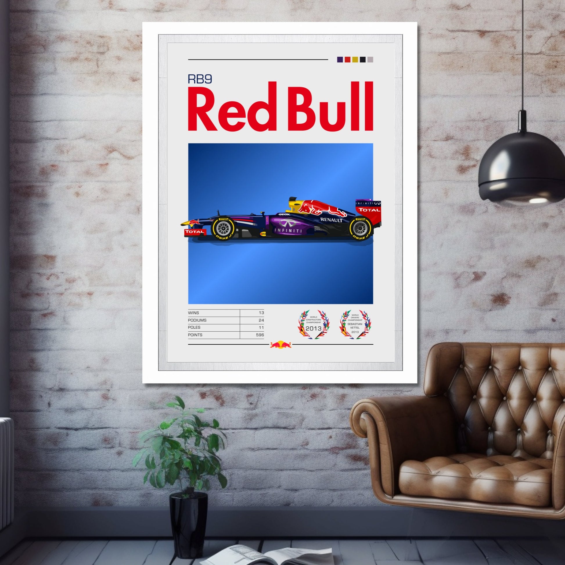 Red Bull RB9 Print, F1 Art