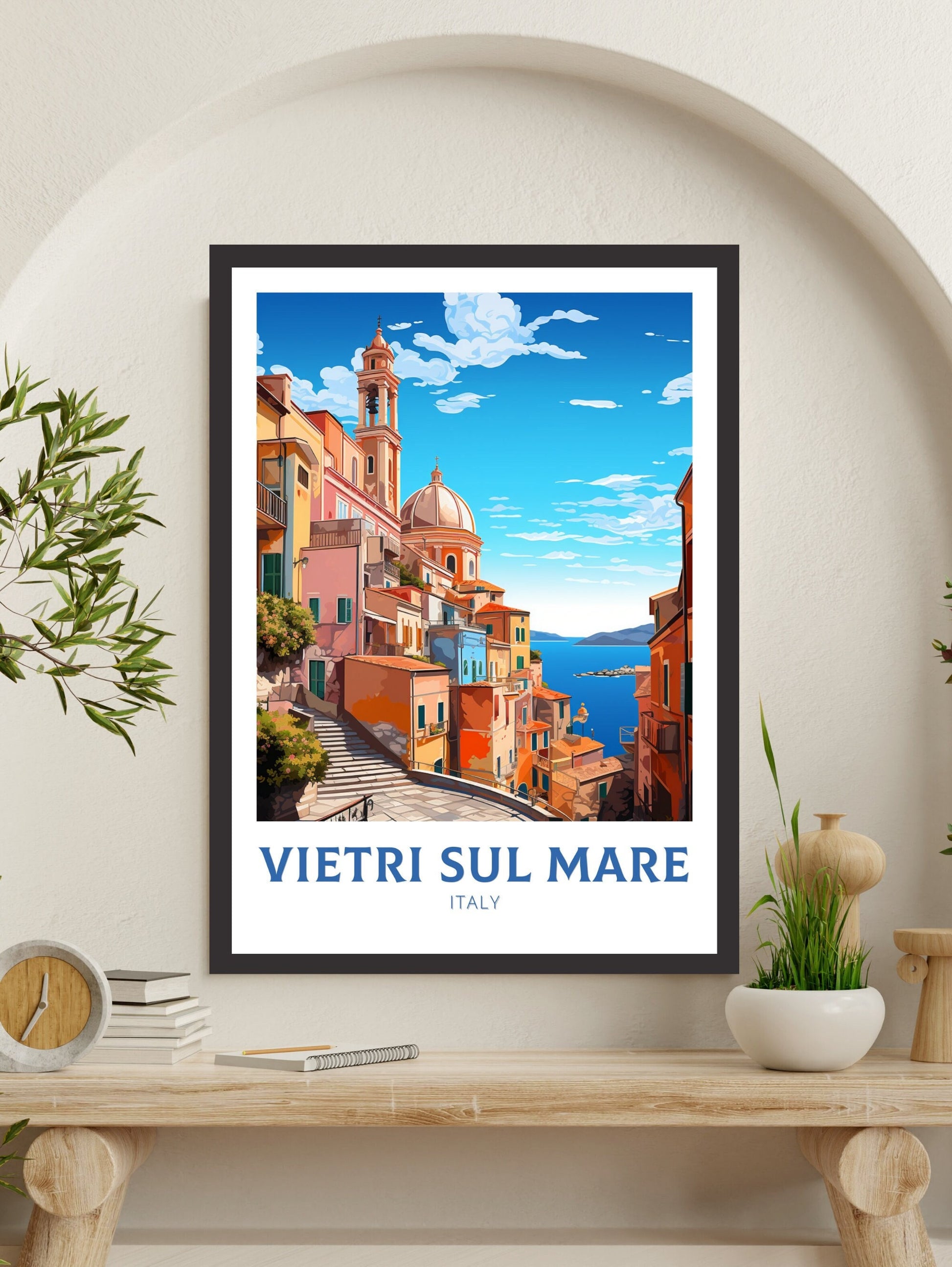 Vietri Sul Mare Travel Poster | Vietri Sul Mare Print | Italy Travel Poster | Italy Print | Housewarming Gift | Vietri Sul Mare Art | ID 922