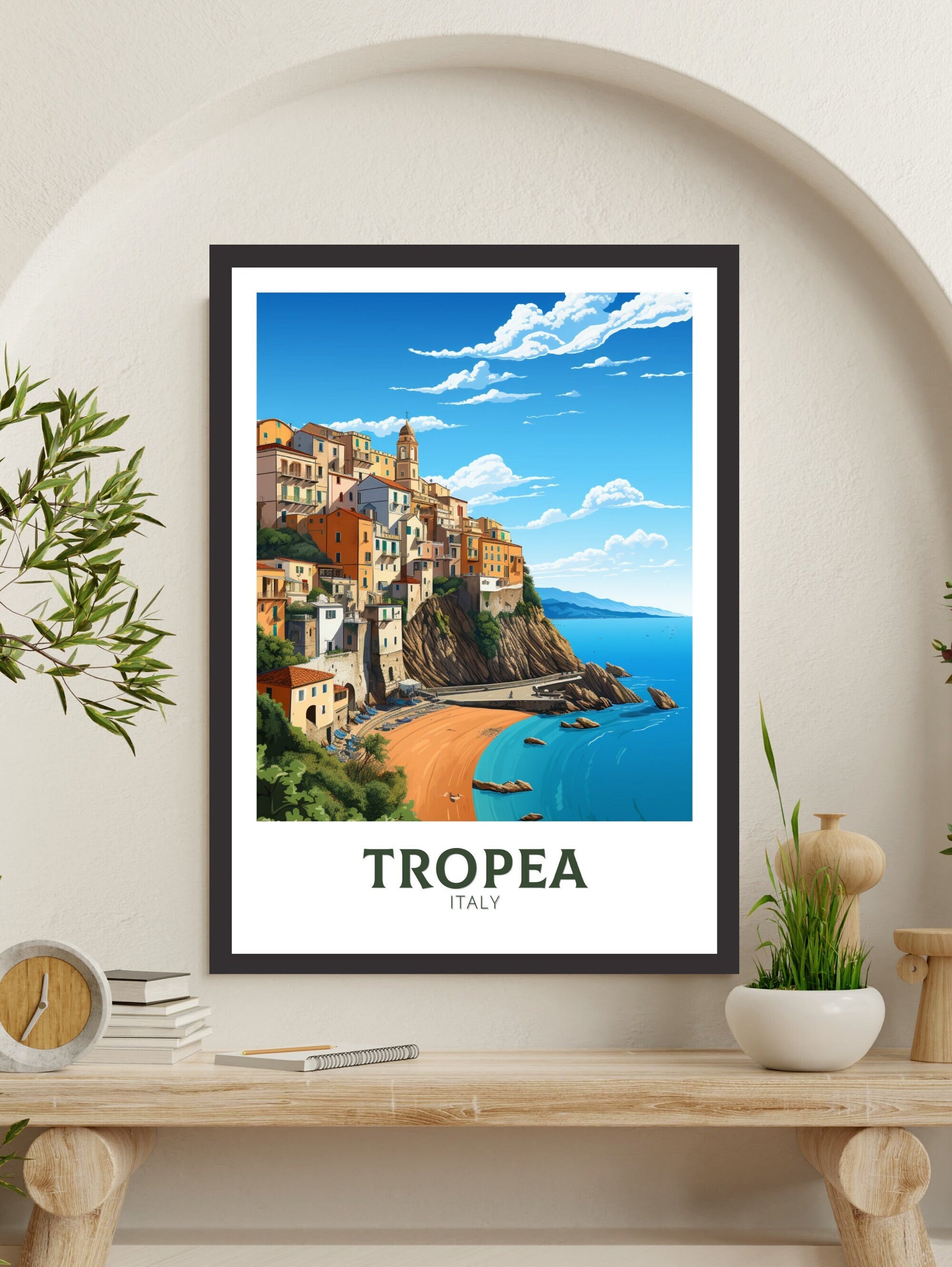 Tropea Travel Print | Tropea Travel Poster | Tropea Illustration | Tropea Poster | Tropea Wall Art | Italy Print | Italy Décor | ID 936