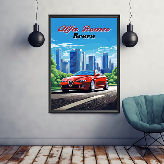 Alfa Romeo Brera Poster, Alfa Romeo Brera Print, 2000s Car Print, Car Print, Car Poster, Car Art, Modern Classic Car Print, Italian Car