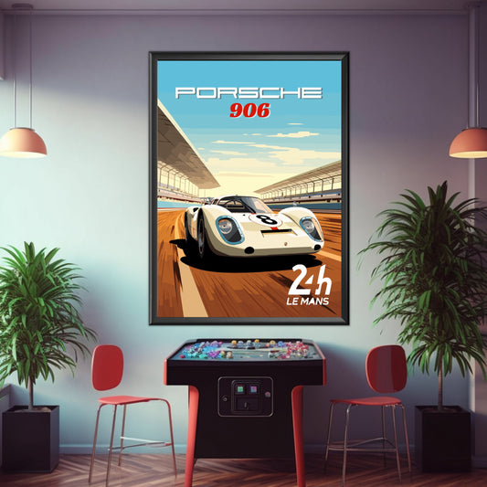 Porsche 906 Print, Porsche 906 Poster, 1960s Car Print, Car Art, Classic Car Print, Car Print, Car Poster, 24h of Le Mans Print, Race Car