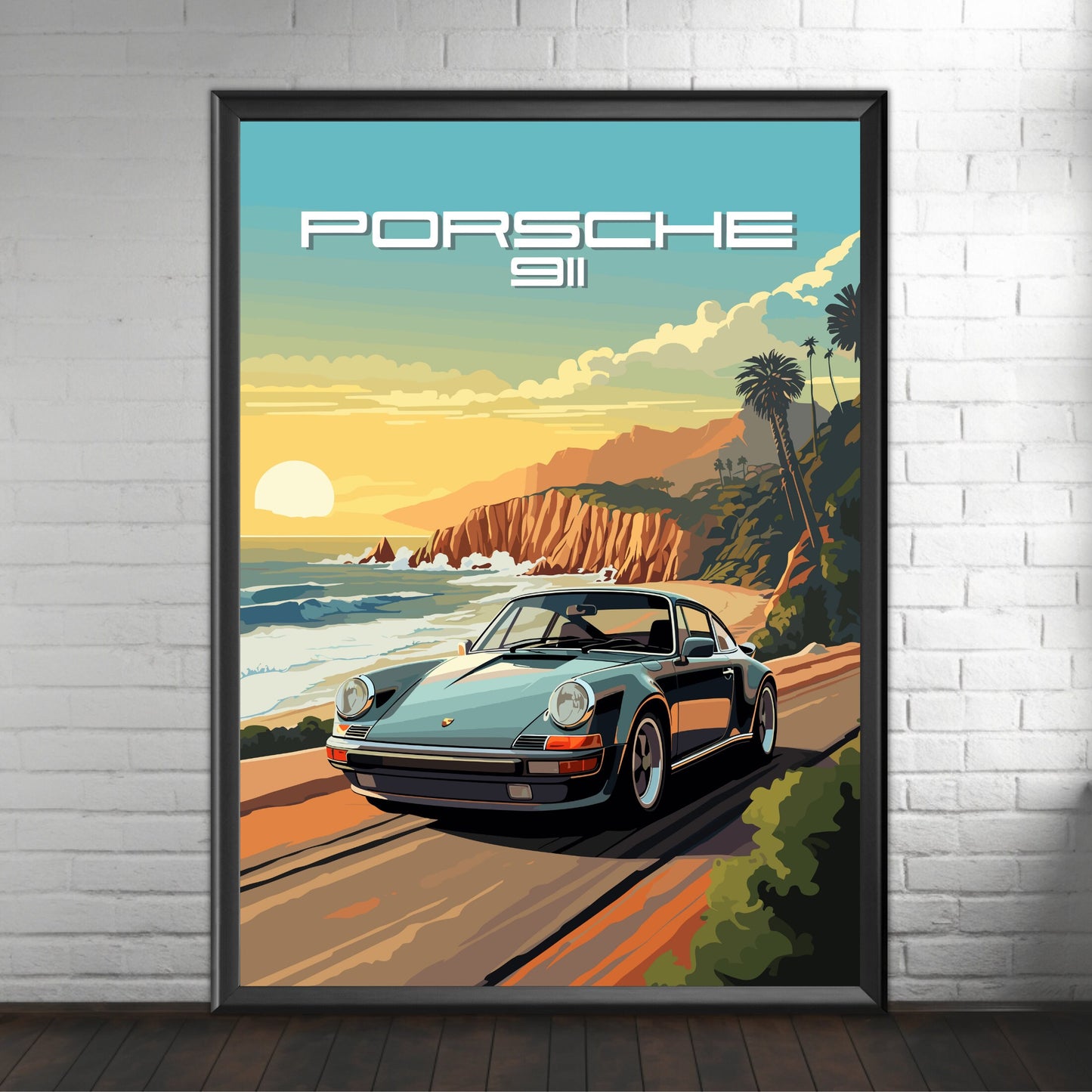 Porsche 911 Print, 1980s