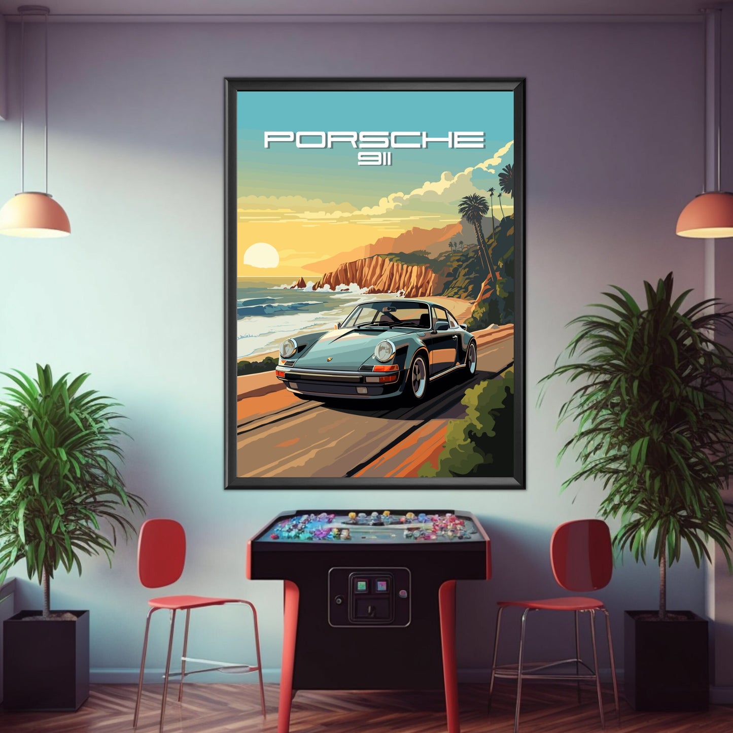 Porsche 911 Print, 1980s