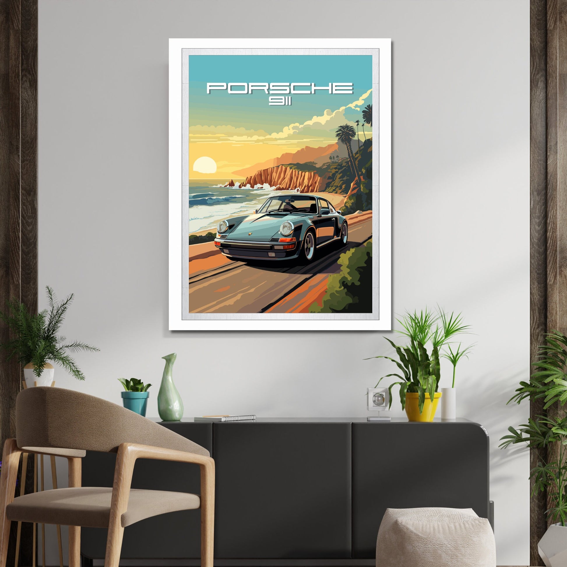 Porsche 911 Print, 1980s