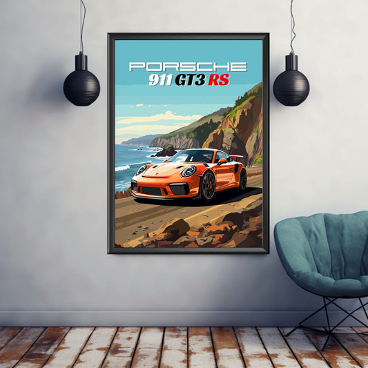 Porsche 911 GT3 RS Print, 2010s Car Print, Porsche 911 GT3 RS Poster, Car Art, Car Print, Car Poster, Supercar Print, Sports Car Print