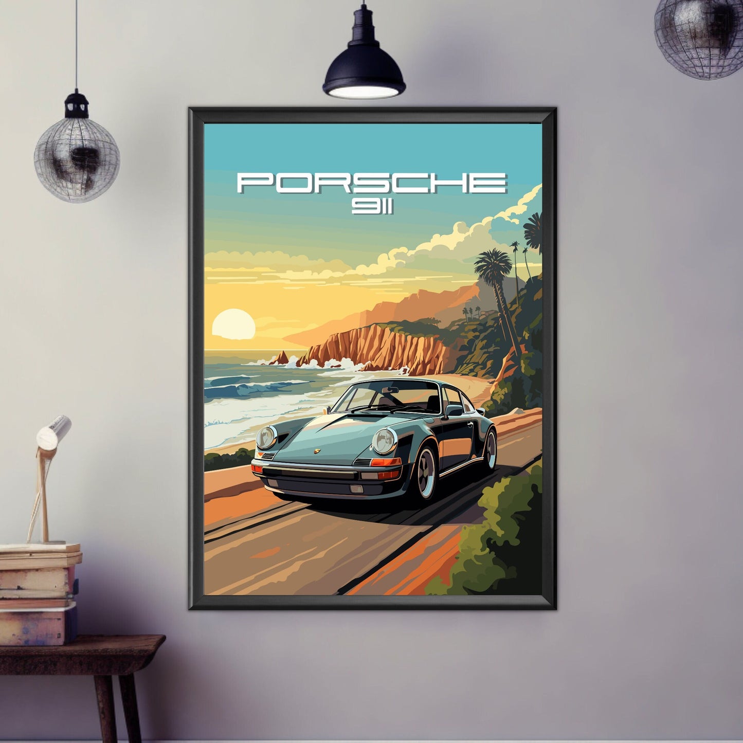 Porsche 911 Print, 1980s