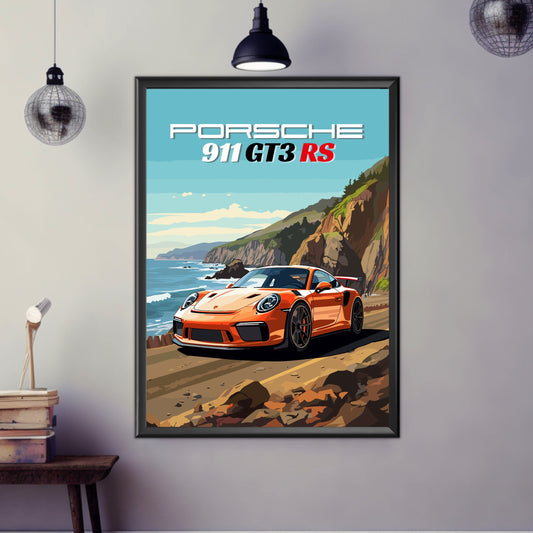 Porsche 911 GT3 RS Print, 2010s Car Print, Porsche 911 GT3 RS Poster, Car Art, Car Print, Car Poster, Supercar Print, Sports Car Print