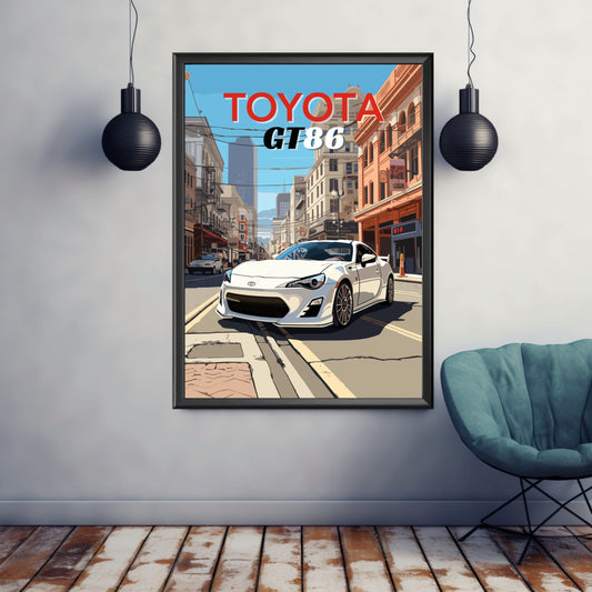 Toyota GT86 Poster, Toyota GT86 Print, 2010s Car, Sports Car Print, Car Print, Car Poster, Car Art, Modern Classic Car Print