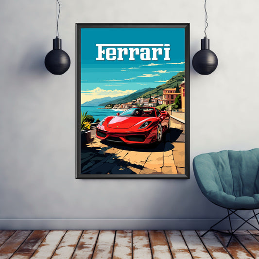 Ferrari F430 Print, Ferrari F430 Poster, Car Print, 2000s Car, Car Art, Classic car print, Supercar Print, Car Poster, Old-timer Print
