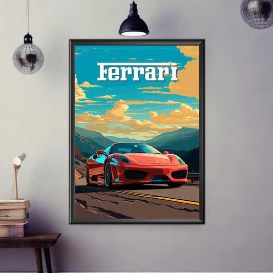 Ferrari F430 Poster, Car Print, Ferrari F430 Print, 2000s Car, Car Art, Classic car print, Supercar Print, Car Poster, Old-timer Print