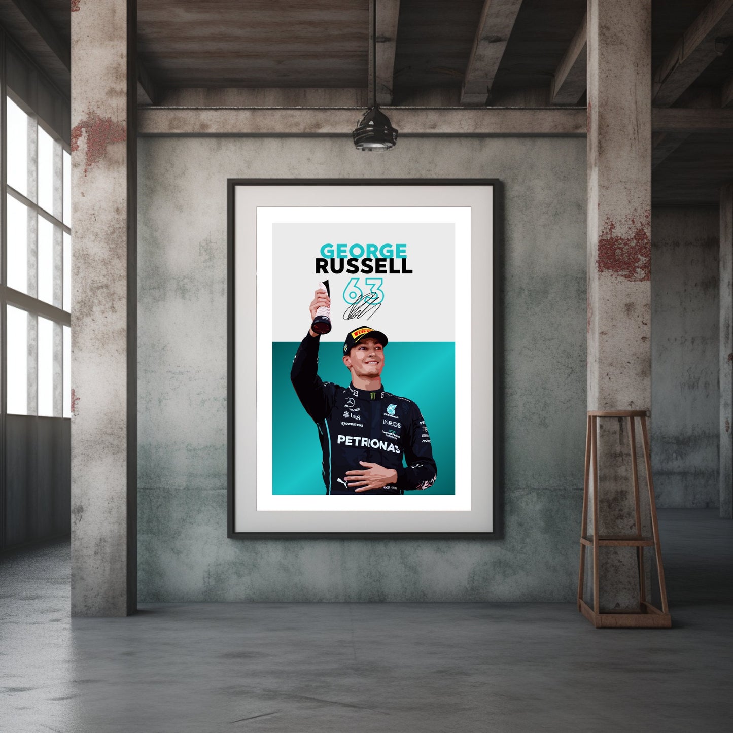 George Russell Print, F1 Poster