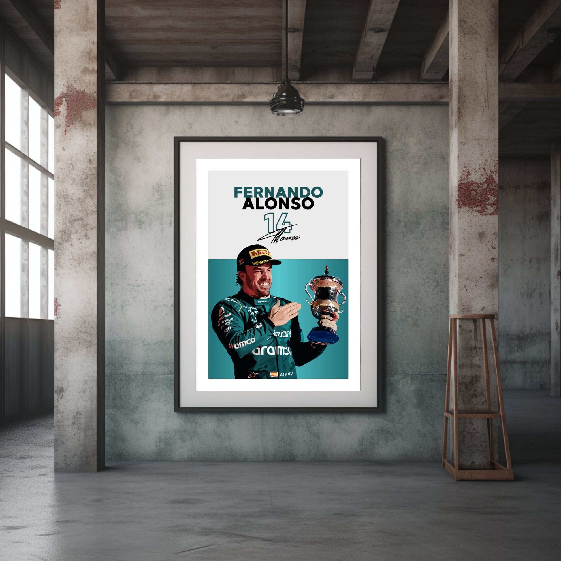 Fernando Alonso Poster, F1 Print