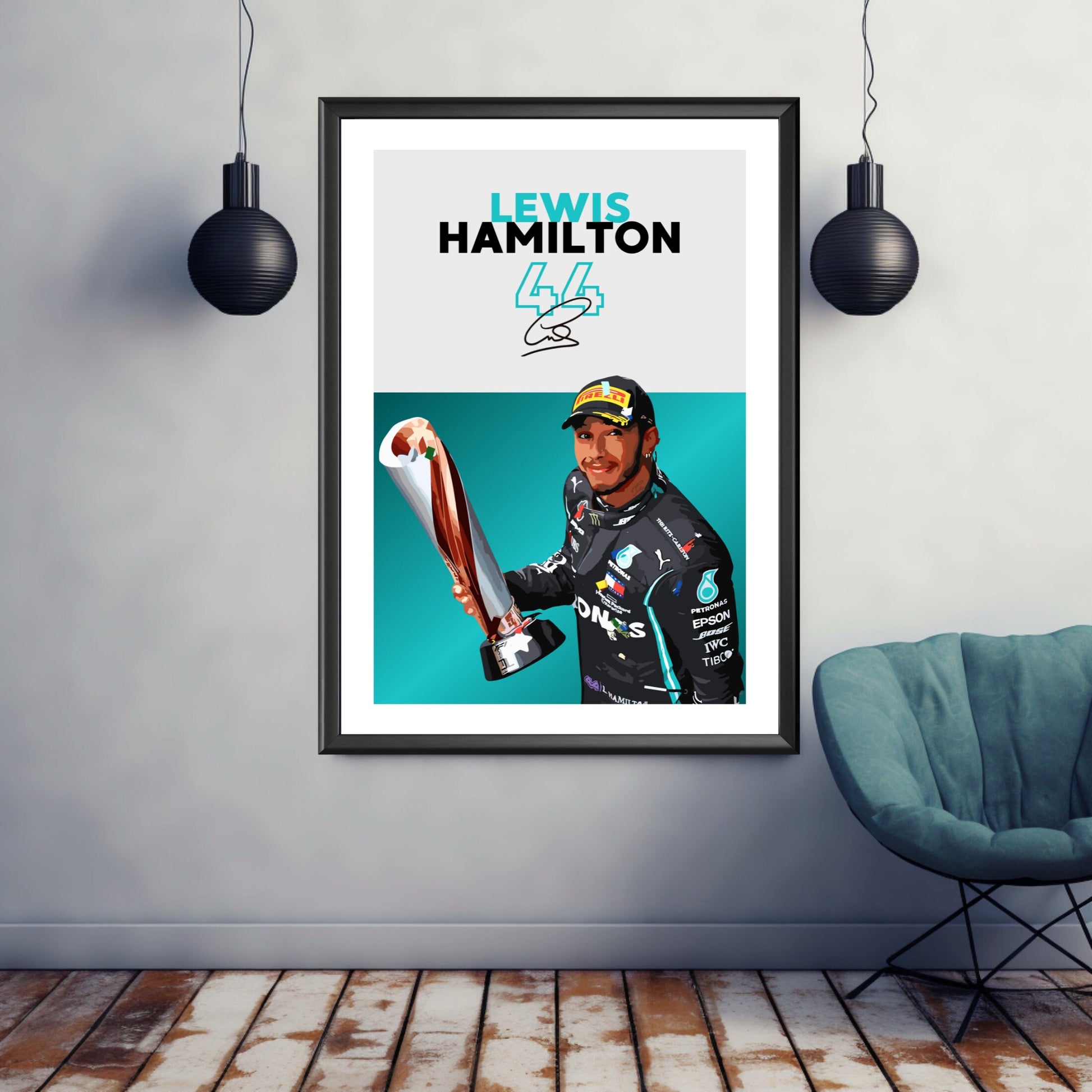 Lewis Hamilton Poster, F1 Print