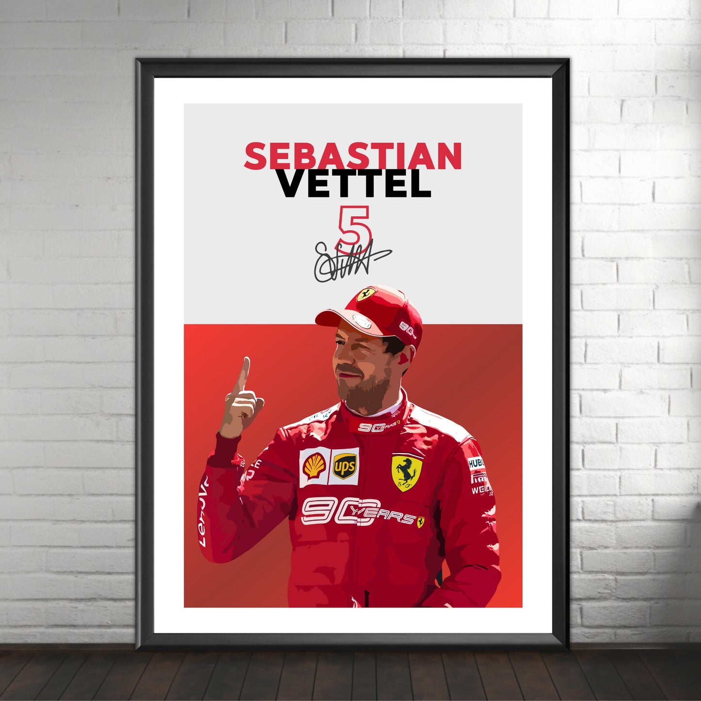 Sebastian Vettel Ferrari Poster, F1