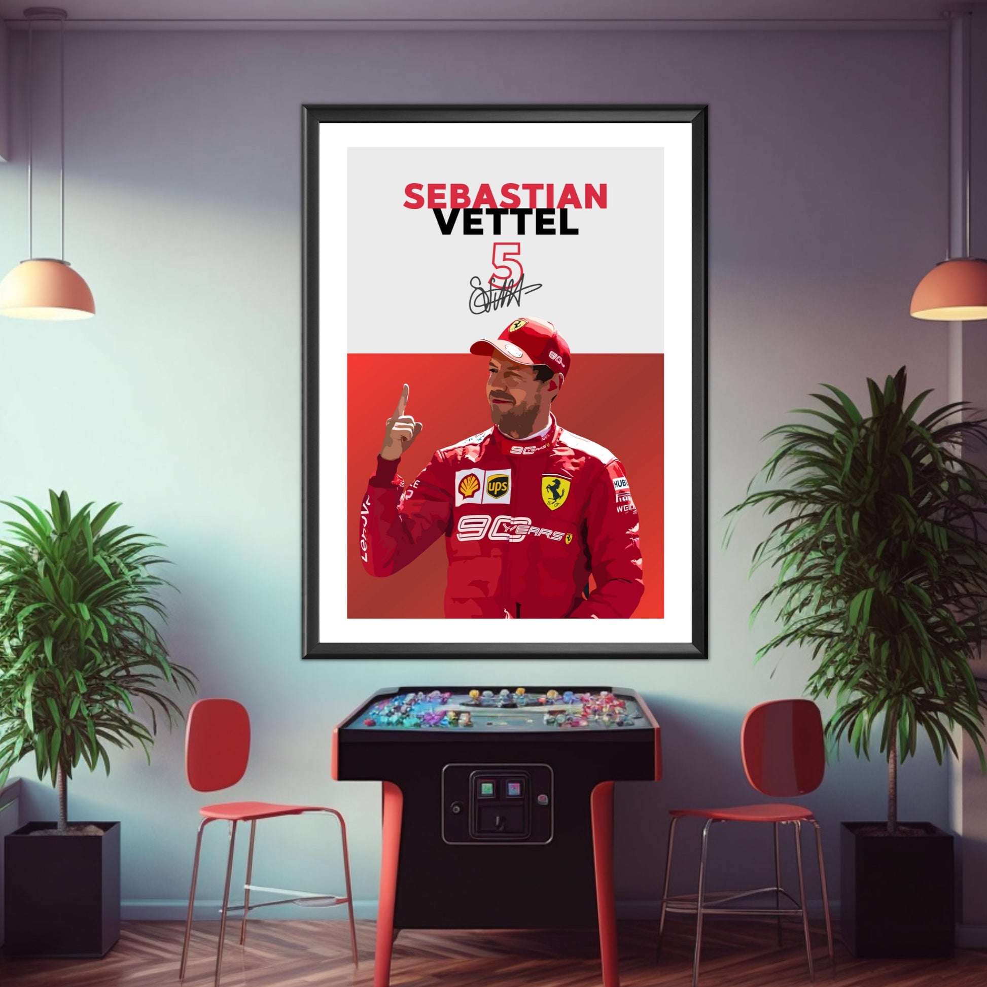 Sebastian Vettel Ferrari Poster, F1