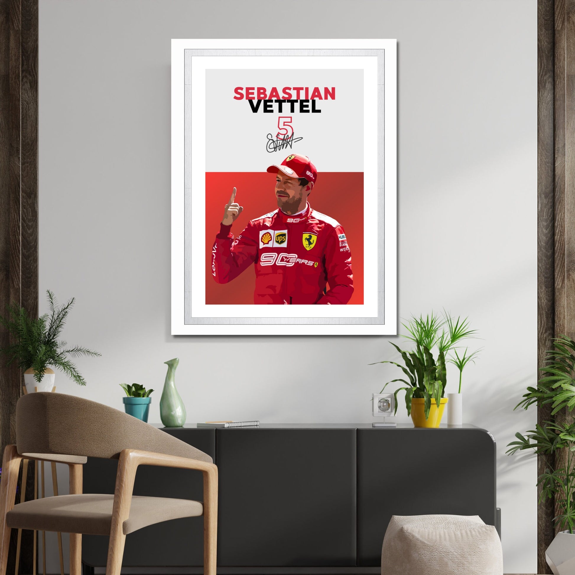 Sebastian Vettel Ferrari Poster, F1