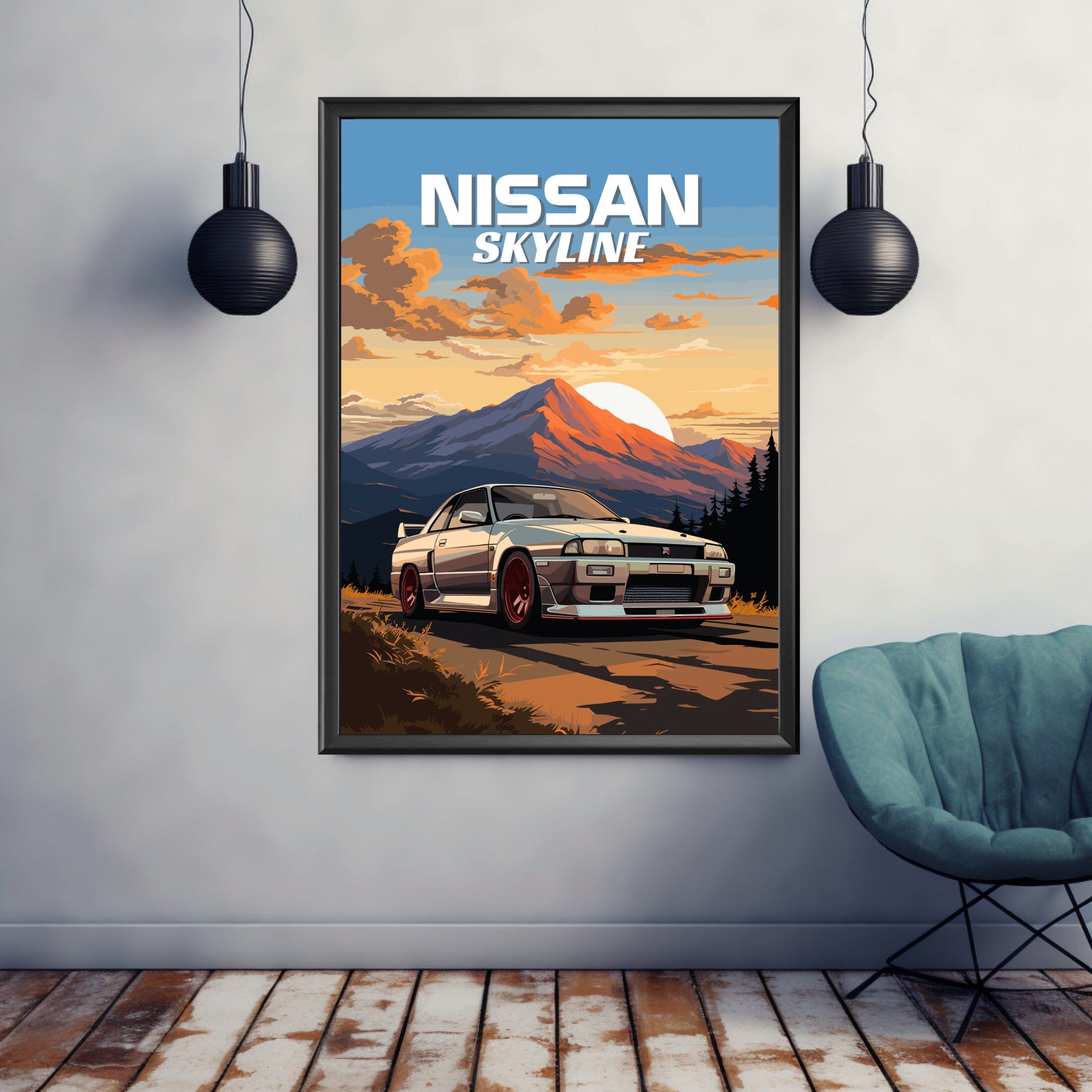 Nissan Skyline R33 Print, 1990s