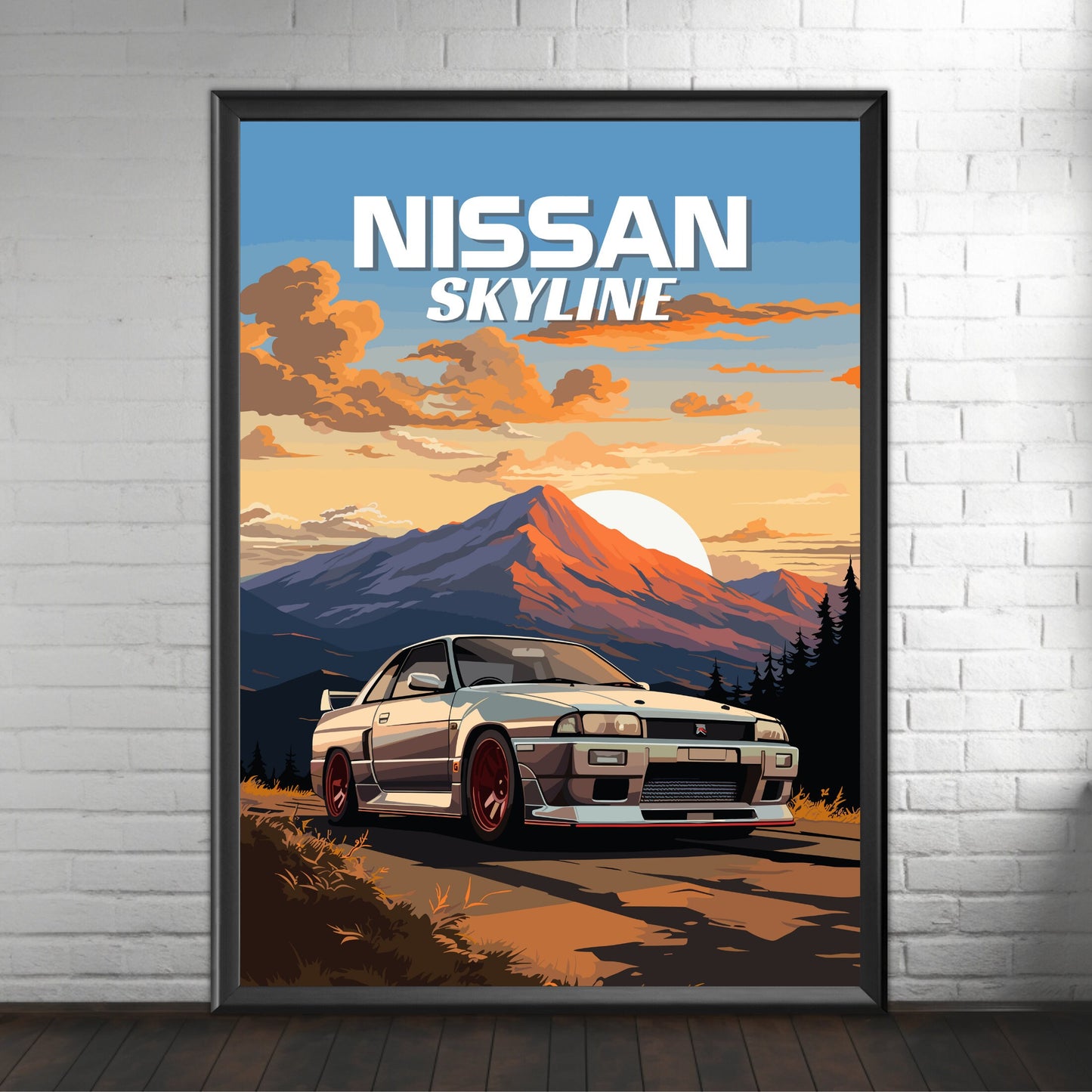 Nissan Skyline R33 Print, 1990s