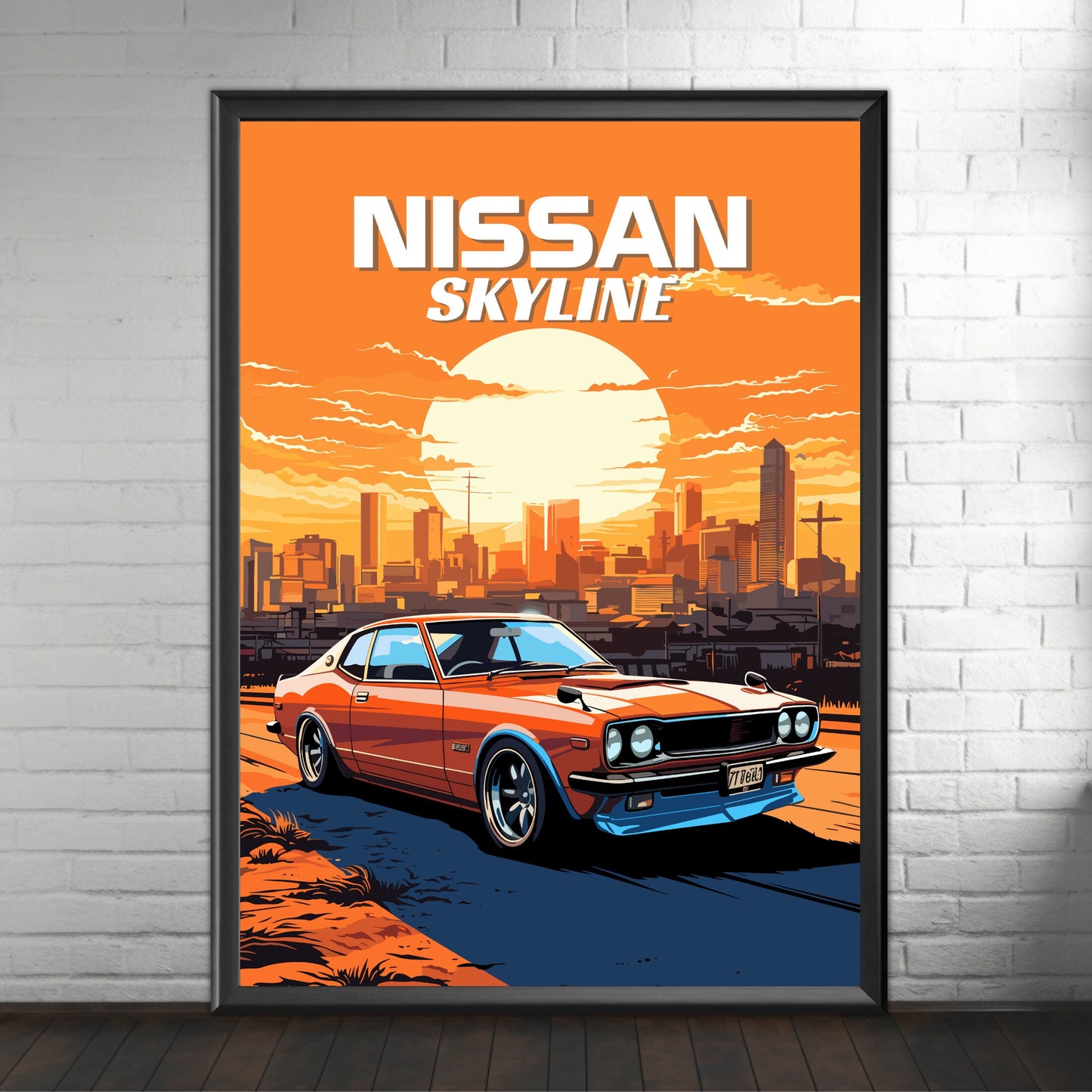 Nissan Skyline 2nd Gen Print, 1970s Car