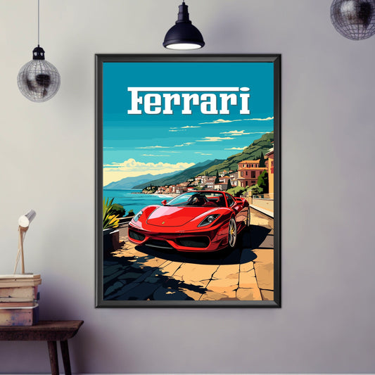 Ferrari Print, Ferrari Poster, Car Print, 2000s Car, Car Art, Classic car print, Supercar Print, Car Poster, Italian Car Print