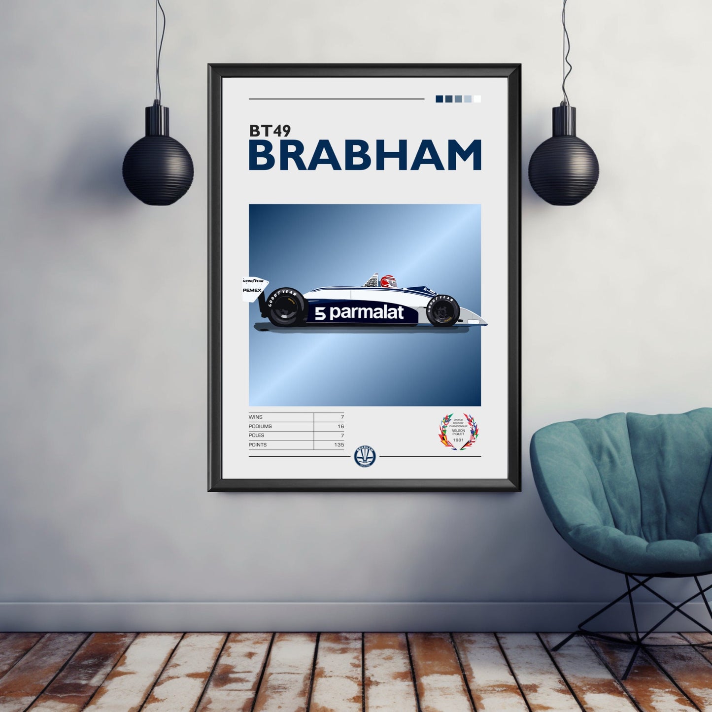 Brabham BT49 Print, F1 Poster