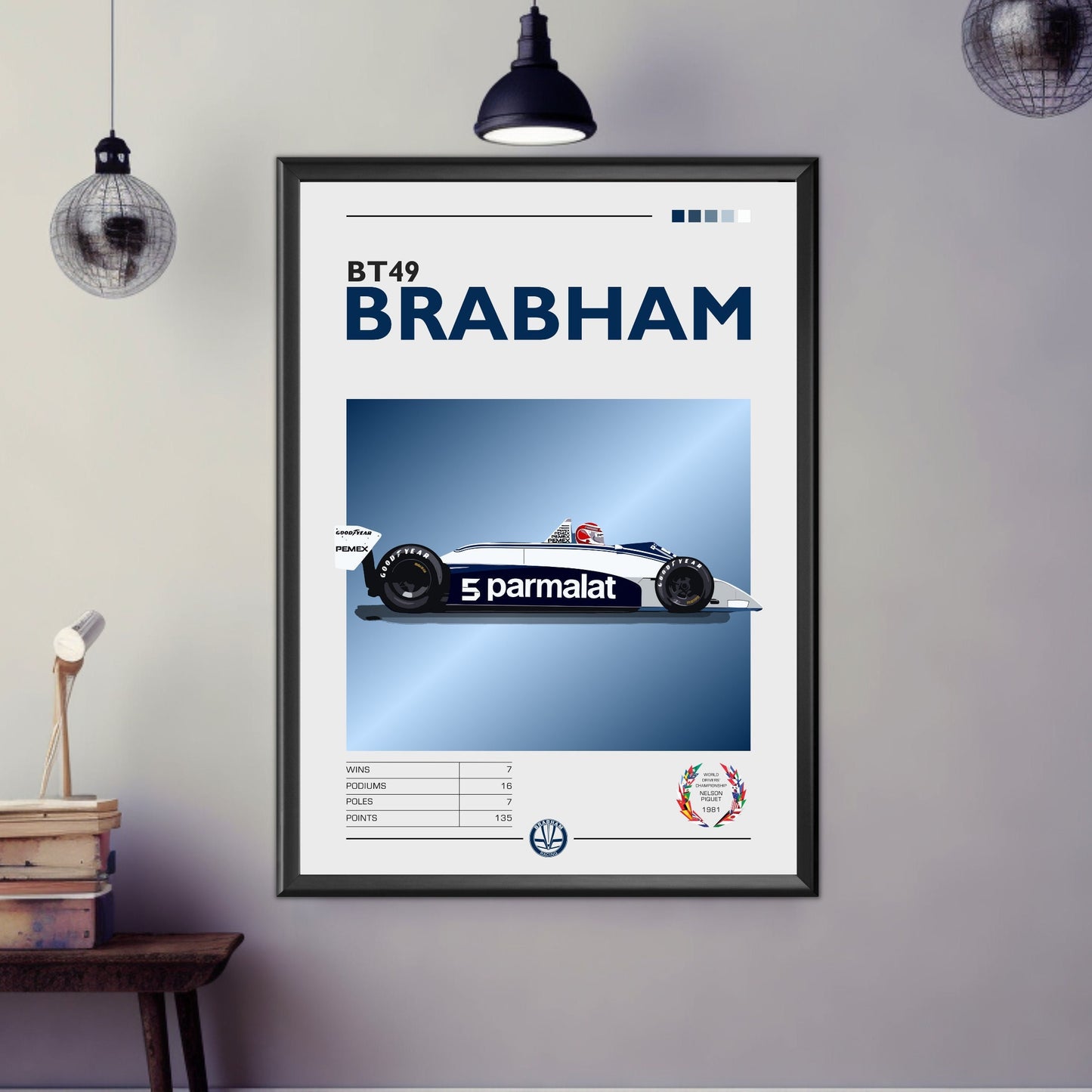 Brabham BT49 Print, F1 Poster