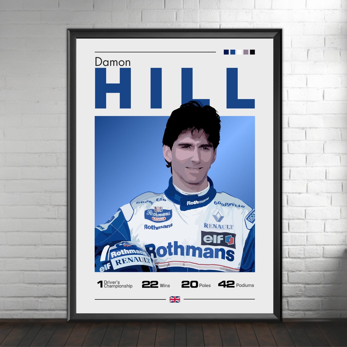 Damon Hill Print - Jordan F1 Team