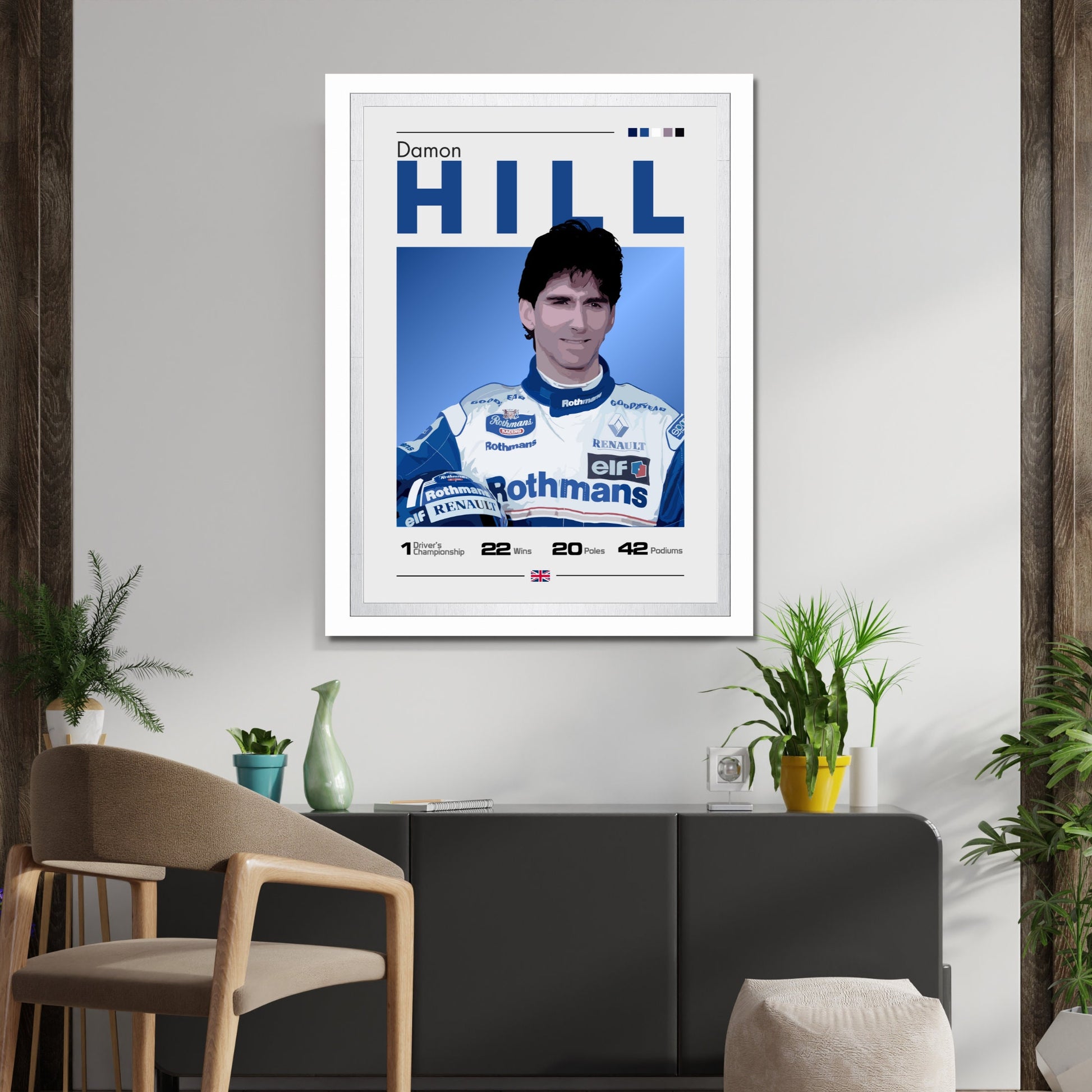 Damon Hill Print - Jordan F1 Team