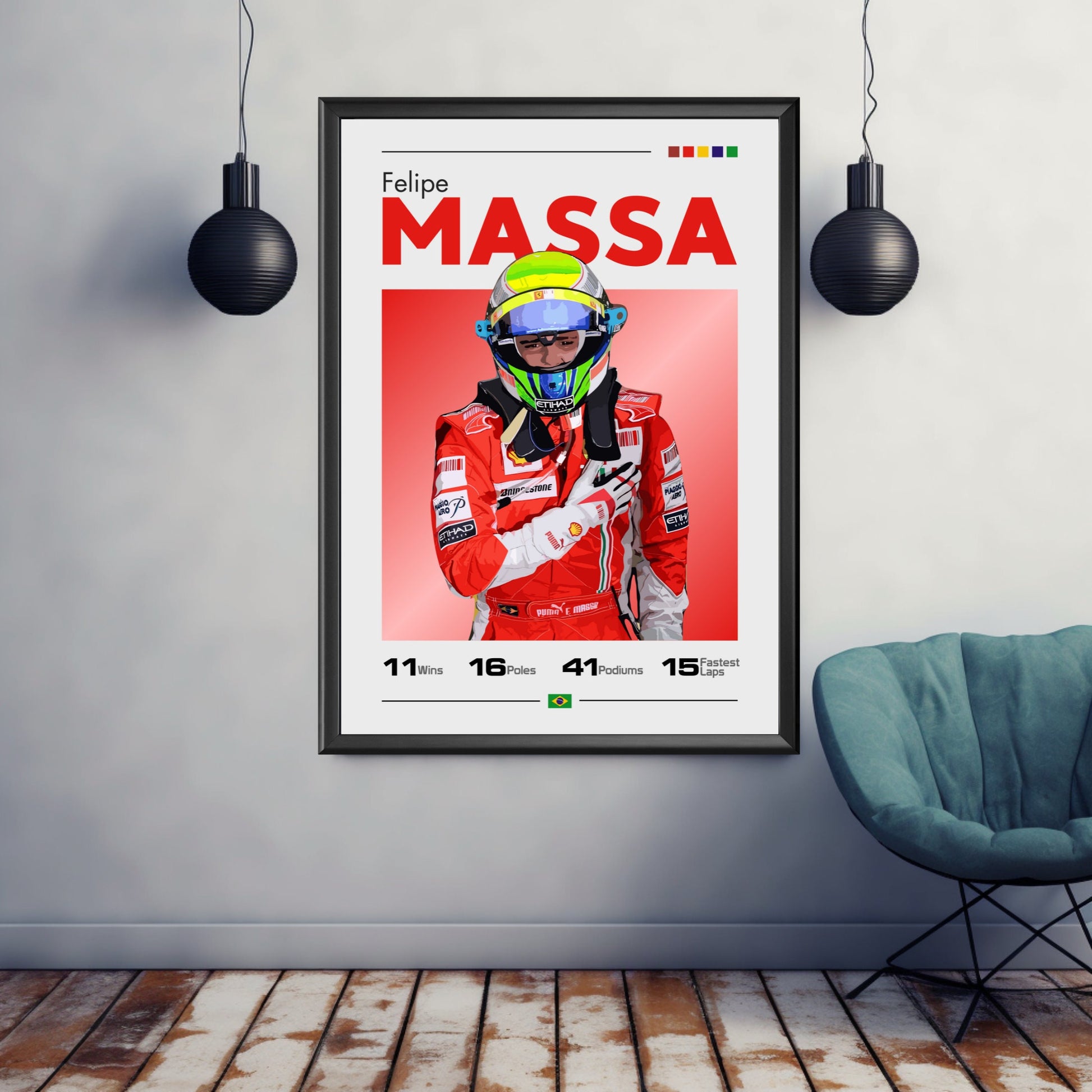 Felipe Massa Poster - Ferrari F1 Print