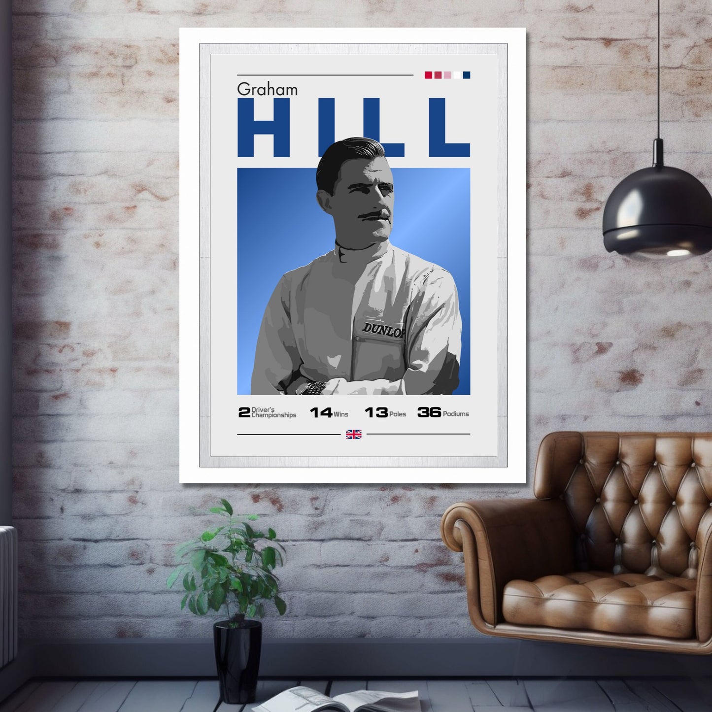 Graham Hill Poster, F1 Print